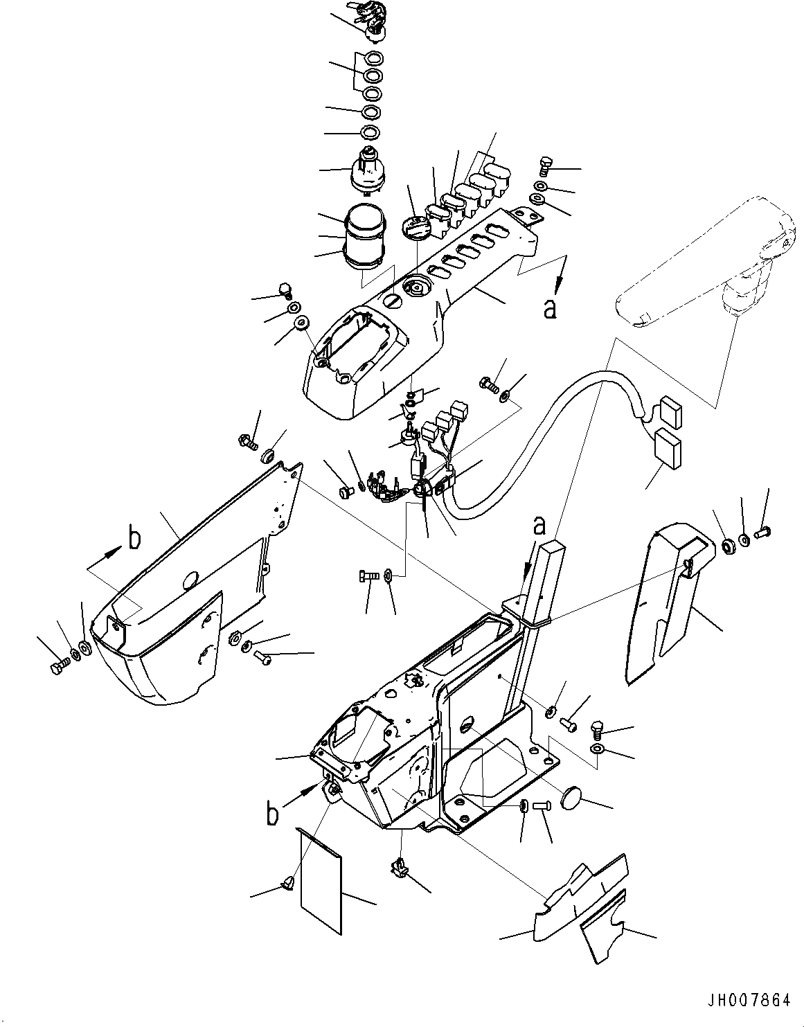 Схема запчастей Komatsu HB205-1M0 - КАБИНА, ПОЛ, КОНСОЛЬ, ПРАВ. (№-) КАБИНА, ЗАЩИТА ОТ ВАНДАЛИЗМА, KOMTRAX, МАСТЕР КЛЮЧ