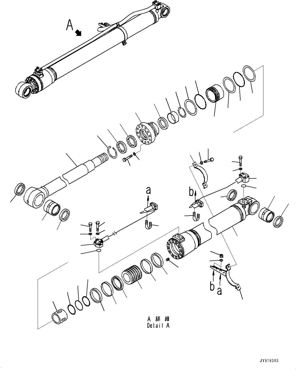 Схема запчастей Komatsu HB205-1M0 - ЦИЛИНДР СТРЕЛЫ, ЛЕВ. (№-) ЦИЛИНДР СТРЕЛЫ, 7MM УСИЛ. ТИП, ЧАС. СМАЗКА INTERVAL