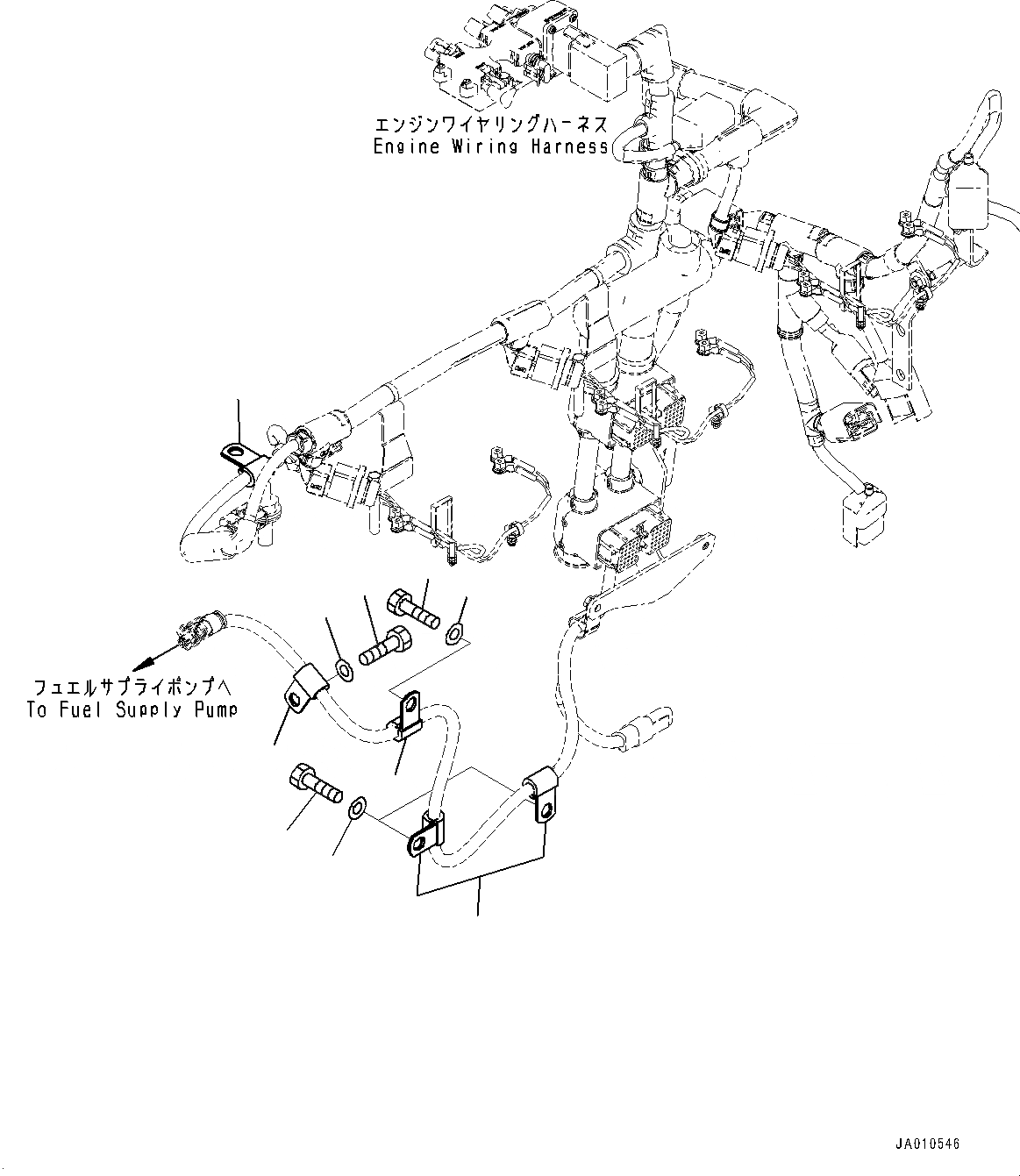 Схема запчастей Komatsu WA270-7 - КОМПОНЕНТЫ ДВИГАТЕЛЯ, ДВИГАТЕЛЬ ПРОВОДКА КРЕПЛЕНИЕ (№8-) КОМПОНЕНТЫ ДВИГАТЕЛЯ, С 9AMP. ГЕНЕРАТОР