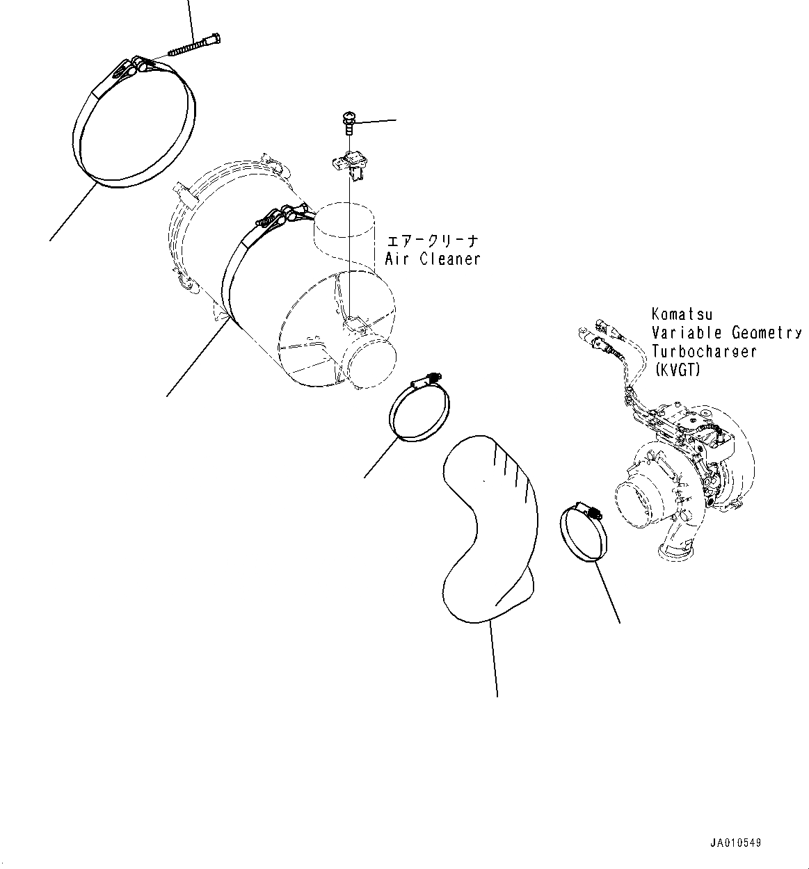 Схема запчастей Komatsu WA270-7 - КОМПОНЕНТЫ ДВИГАТЕЛЯ, ВОЗДУХООЧИСТИТЕЛЬ ВОЗДУХОВОДЫ (№8-) КОМПОНЕНТЫ ДВИГАТЕЛЯ, С 9AMP. ГЕНЕРАТОР