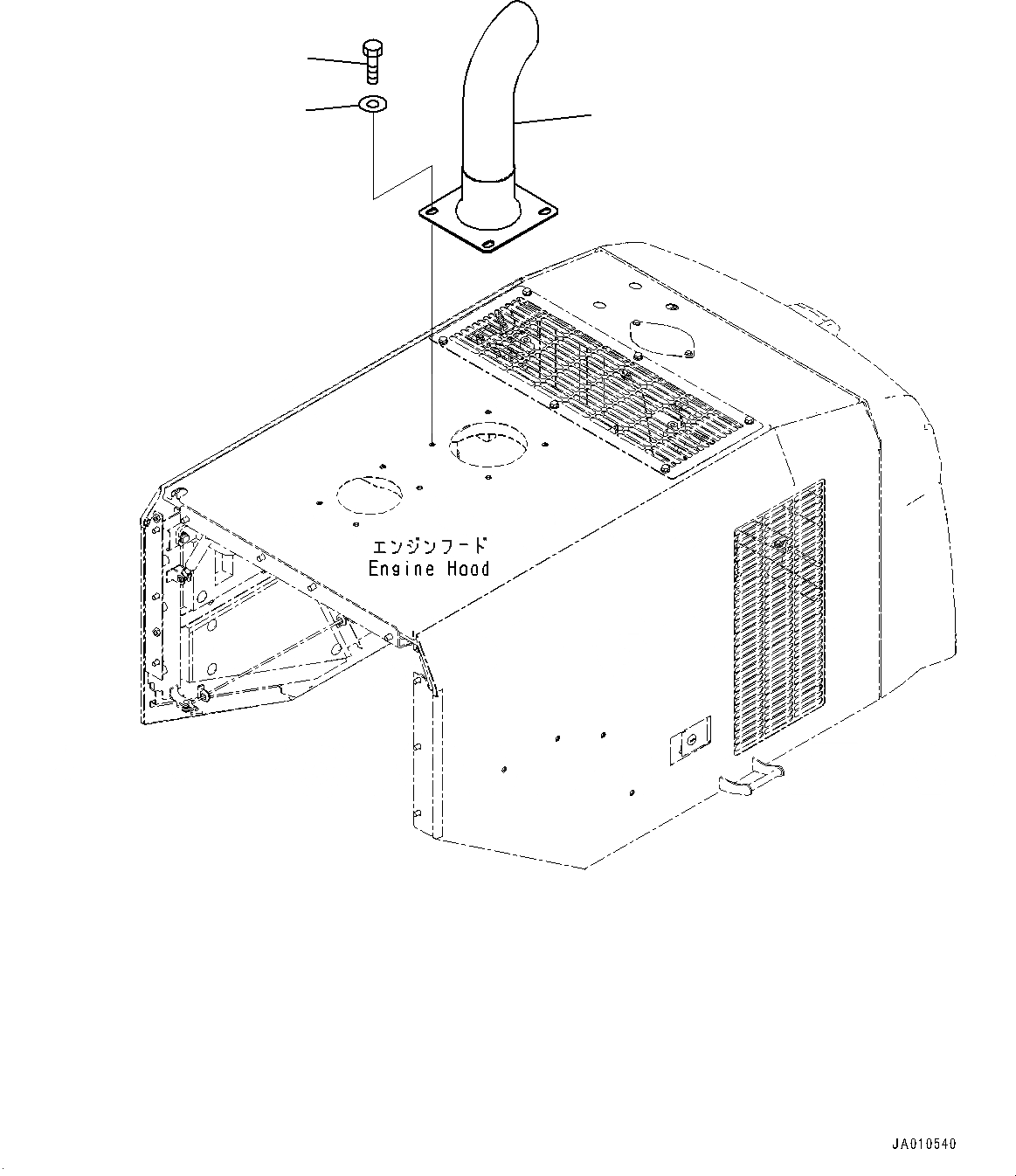 Схема запчастей Komatsu WA270-7 - ВЫХЛОПНАЯ ТРУБА (№8-) ВЫХЛОПНАЯ ТРУБА