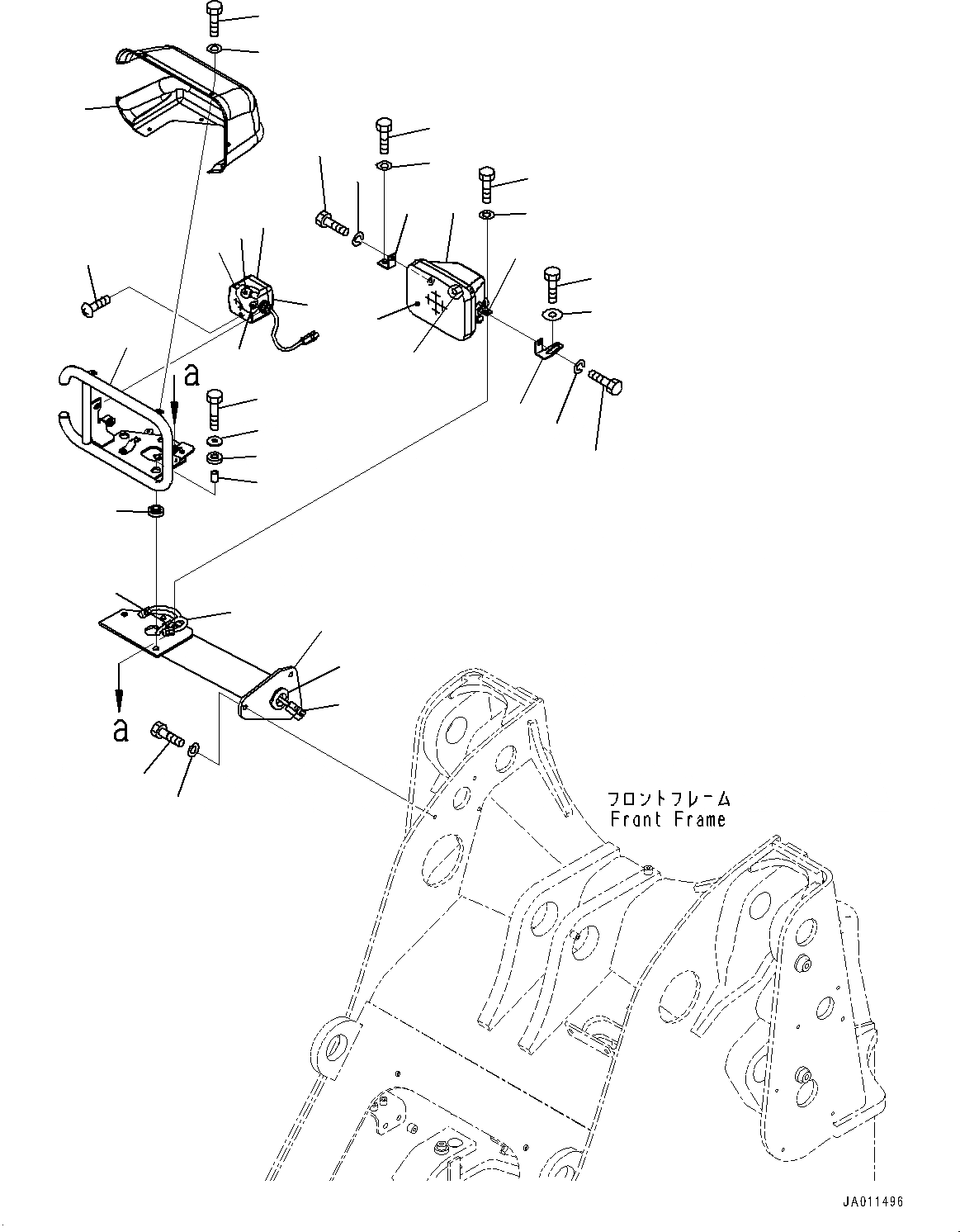 Схема запчастей Komatsu WA270-7 - ПЕРЕДН. ЛАМПА РАБОЧ. ОСВЕЩЕНИЯ, ПРАВ. (№8-) ПЕРЕДН. ЛАМПА РАБОЧ. ОСВЕЩЕНИЯ