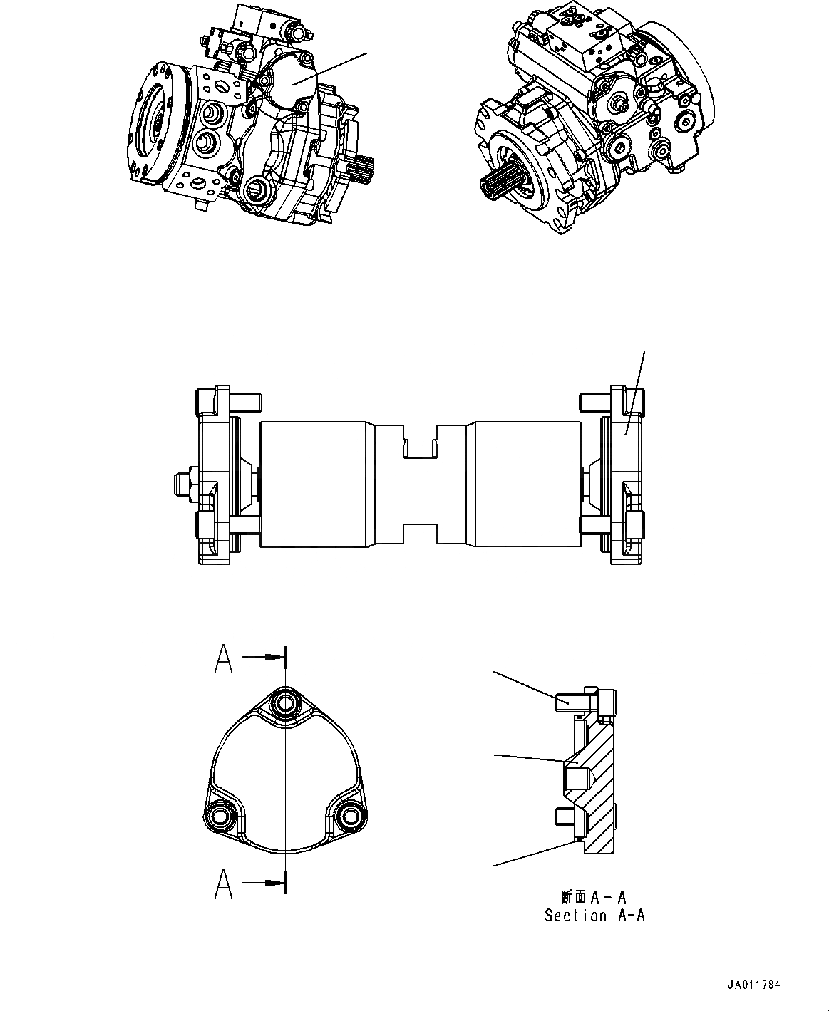 Схема запчастей Komatsu WA270-7 - HYDROSTATIC ТРАНСМИССИЯ (HST) НАСОС И МОТОР, ВНУТР. ЧАСТИ, НАСОС (/) (№8-) HYDROSTATIC ТРАНСМИССИЯ (HST) НАСОС И МОТОР