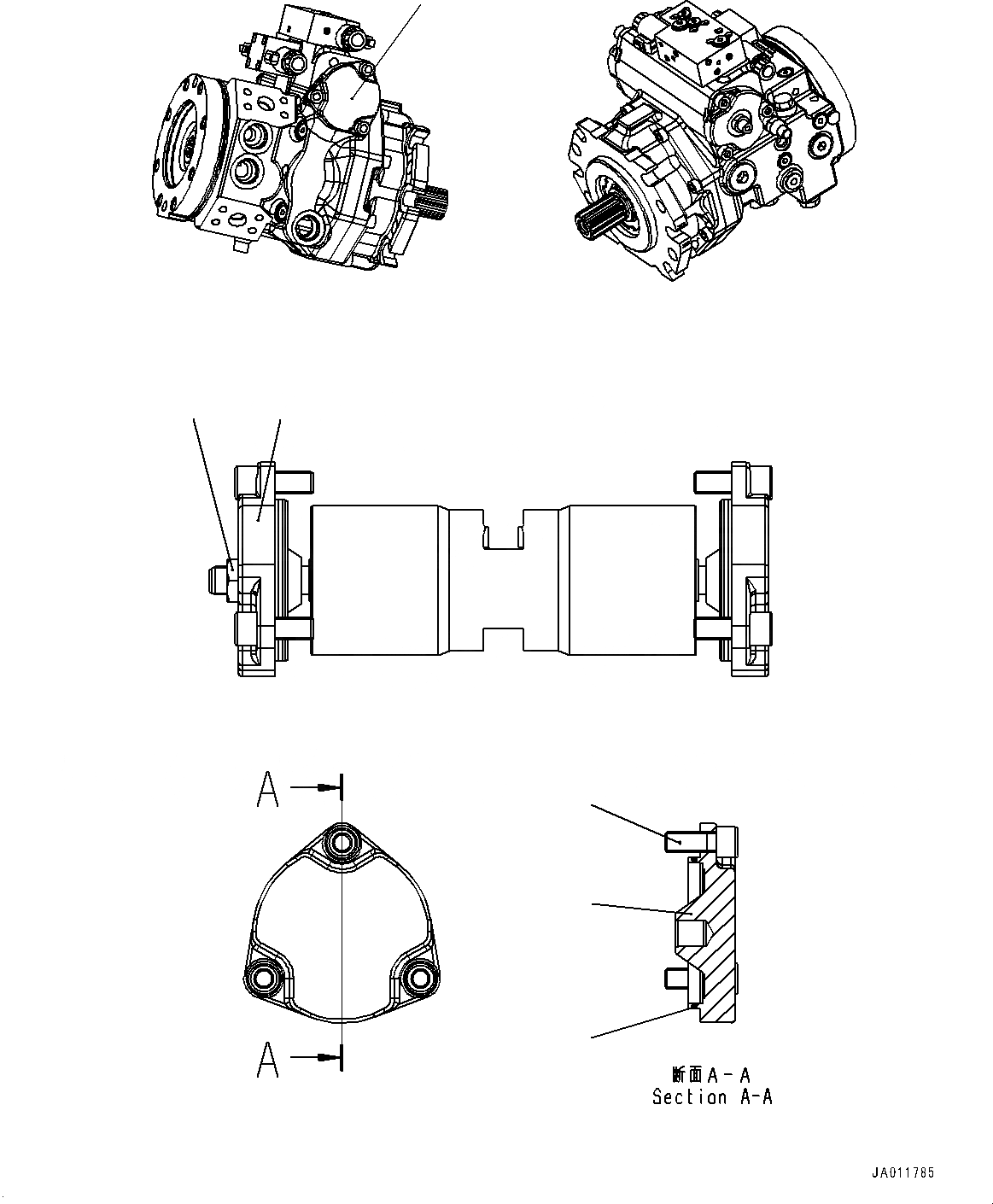 Схема запчастей Komatsu WA270-7 - HYDROSTATIC ТРАНСМИССИЯ (HST) НАСОС И МОТОР, ВНУТР. ЧАСТИ, НАСОС (/) (№8-) HYDROSTATIC ТРАНСМИССИЯ (HST) НАСОС И МОТОР