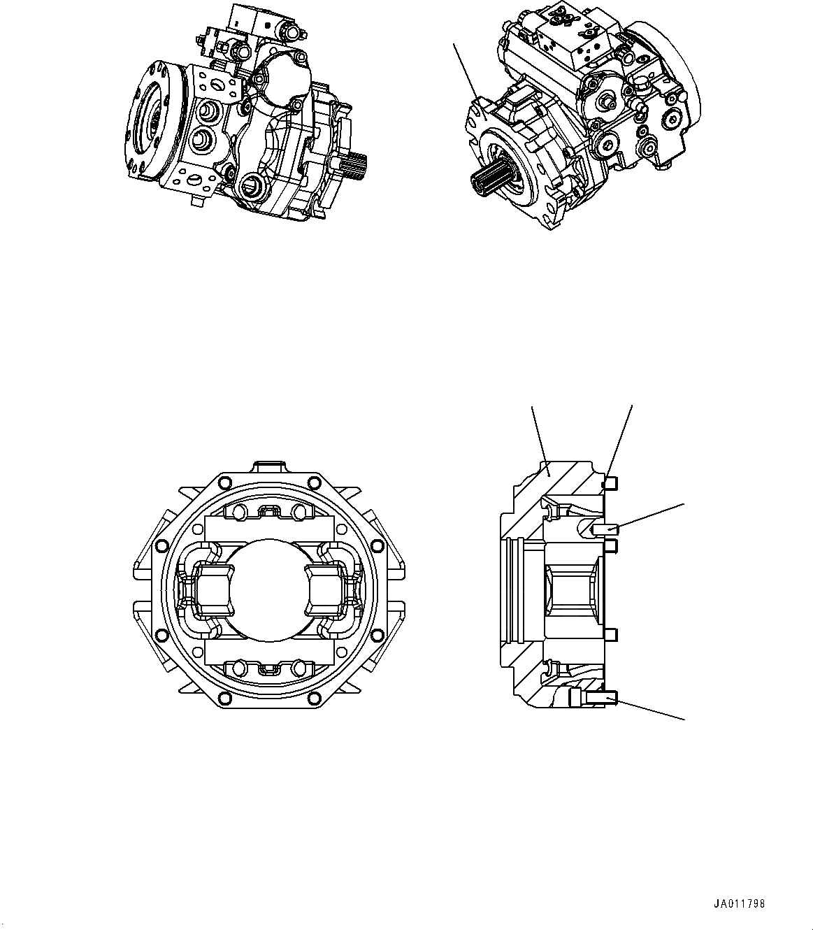 Схема запчастей Komatsu WA270-7 - HYDROSTATIC ТРАНСМИССИЯ (HST) НАСОС И МОТОР, ВНУТР. ЧАСТИ, НАСОС (/) (№8-) HYDROSTATIC ТРАНСМИССИЯ (HST) НАСОС И МОТОР