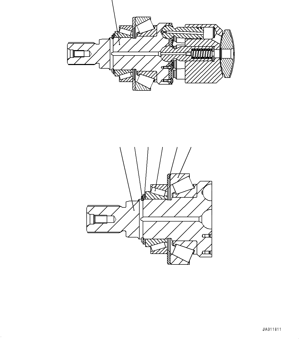 Схема запчастей Komatsu WA270-7 - HYDROSTATIC ТРАНСМИССИЯ (HST) НАСОС И МОТОР, ВНУТР. ЧАСТИ, МОТОР (/) (№8-) HYDROSTATIC ТРАНСМИССИЯ (HST) НАСОС И МОТОР