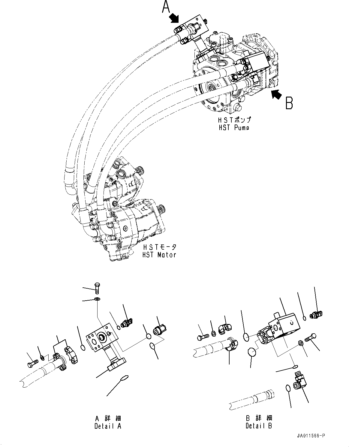 Схема запчастей Komatsu WA270-7 - HYDROSTATIC ТРАНСМИССИЯ (HST) МАСЛОПРОВОДЯЩАЯ ЛИНИЯ, ТРУБКА (№8-) HYDROSTATIC ТРАНСМИССИЯ (HST) МАСЛОПРОВОДЯЩАЯ ЛИНИЯ, БЕЗ ЭКСТРЕНН. РУЛЕВ. УПРАВЛЕНИЕ, АВТОМАТИЧ. УПРАВЛ-Е ТИП