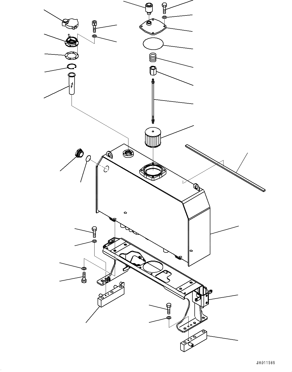 Схема запчастей Komatsu WA270-7 - ГИДР. БАК., БАК И ФИЛЬТР (№8-) ГИДР. БАК.