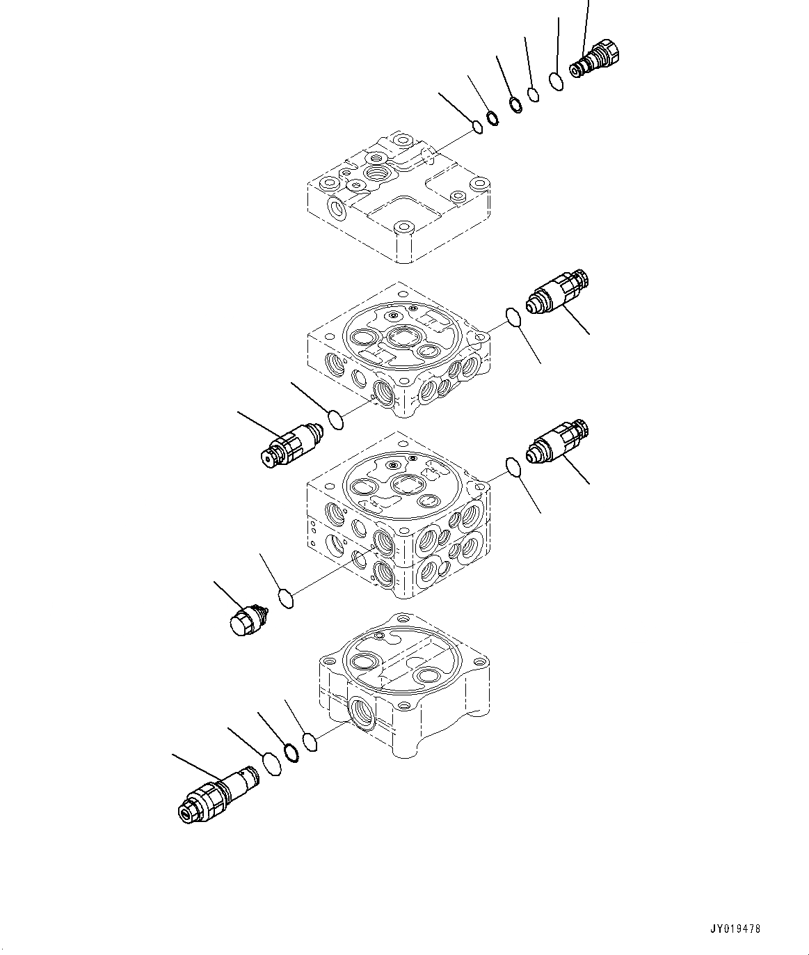 Схема запчастей Komatsu WA270-7 - УПРАВЛЯЮЩ. КЛАПАН, -КЛАПАН (7/8) (№8-) УПРАВЛЯЮЩ. КЛАПАН, С 2-Х СЕКЦИОНН. УПРАВЛЯЮЩ. КЛАПАН, ECSS