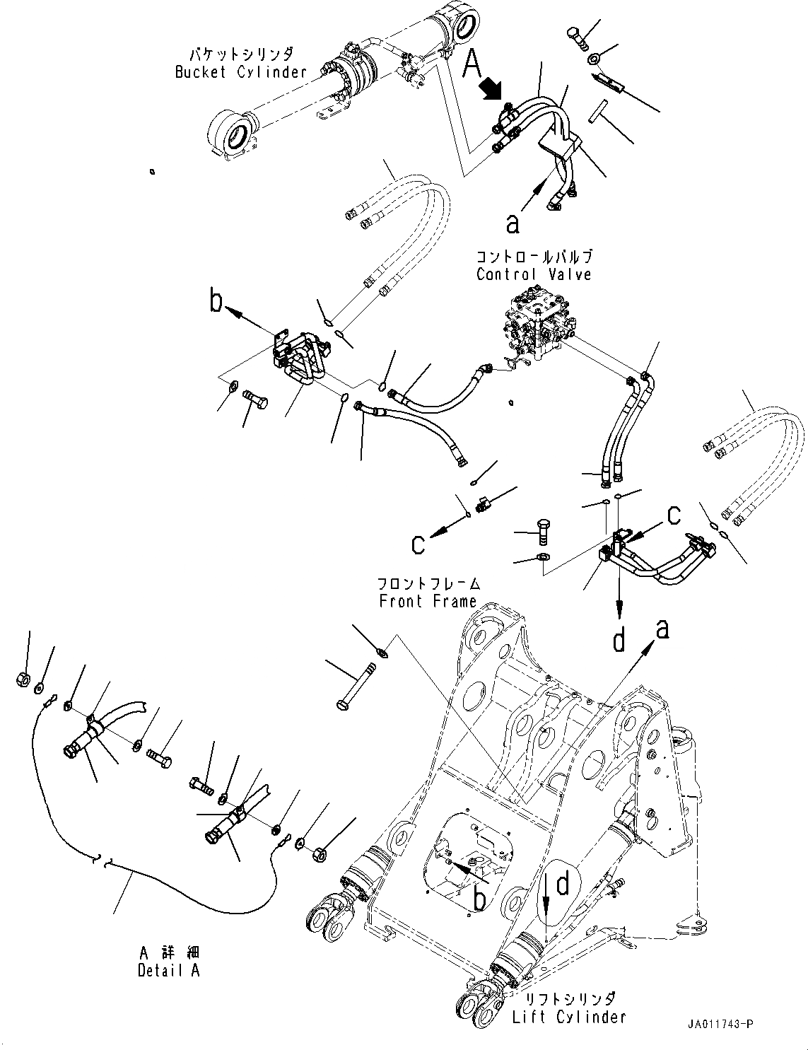 Схема запчастей Komatsu WA270-7 - ГИДРАВЛ МАСЛОПРОВОДЯЩАЯ ЛИНИЯ, ЦИЛИНДР КОВША И ГИДРОЦИЛИНДР ПОДЪЕМА ТРУБЫ (№8-) ГИДРАВЛ МАСЛОПРОВОДЯЩАЯ ЛИНИЯ, С 2-Х СЕКЦИОНН. УПРАВЛЯЮЩ. КЛАПАН, ECSS