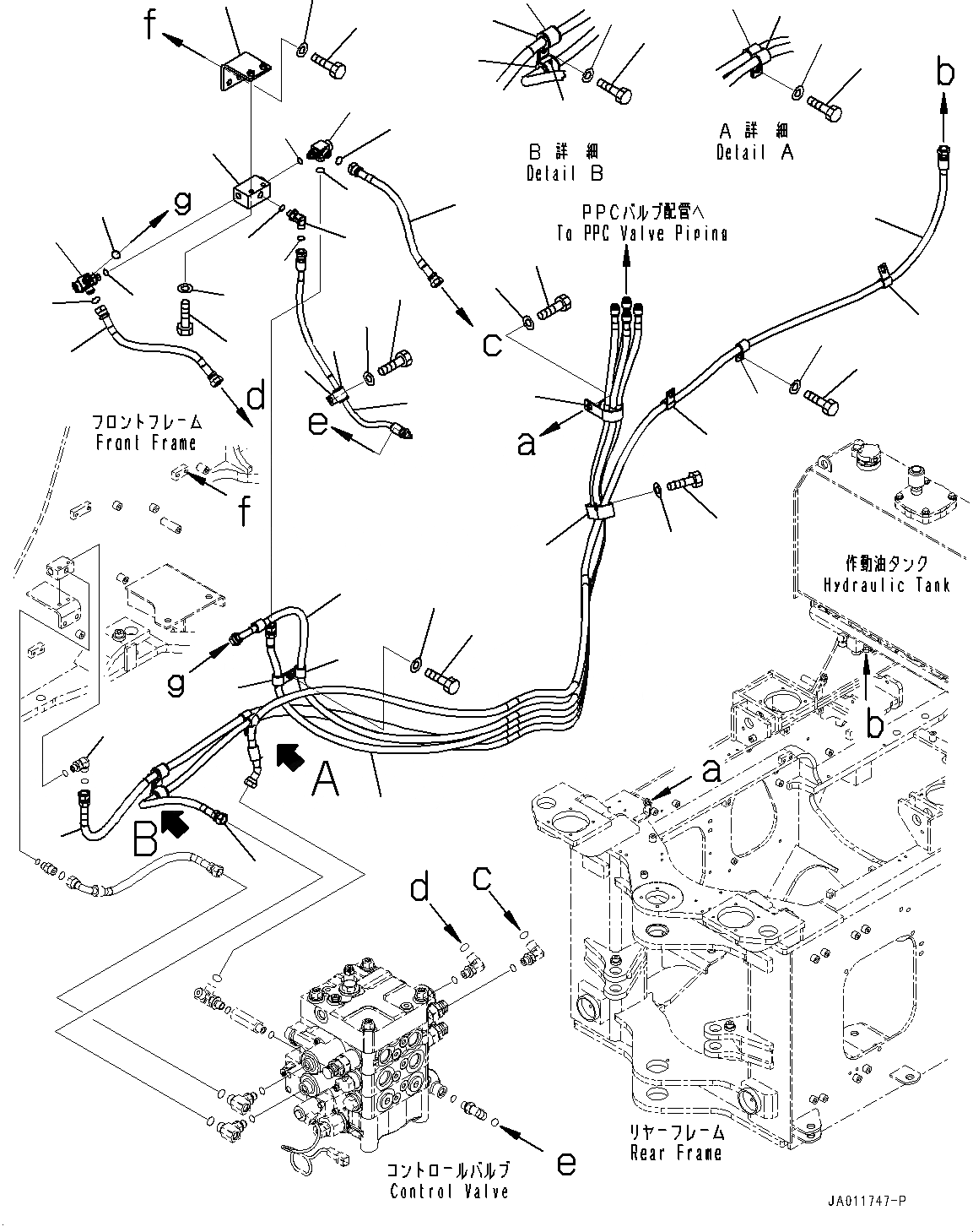 Схема запчастей Komatsu WA270-7 - ГИДРАВЛ МАСЛОПРОВОДЯЩАЯ ЛИНИЯ, РАСПРЕДЕЛИТ. КЛАПАН (№8-) ГИДРАВЛ МАСЛОПРОВОДЯЩАЯ ЛИНИЯ, С 2-Х СЕКЦИОНН. УПРАВЛЯЮЩ. КЛАПАН, ECSS