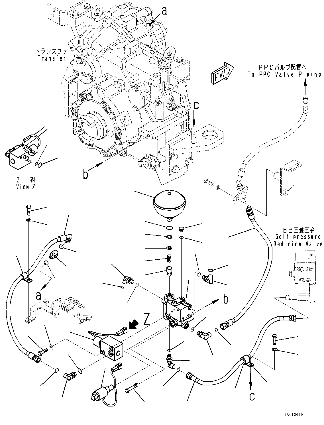 Схема запчастей Komatsu WA270-7 - ГИДРАВЛ МАСЛОПРОВОДЯЩАЯ ЛИНИЯ, СОЛЕНОИДНЫЙ КЛАПАН (№8-) ГИДРАВЛ МАСЛОПРОВОДЯЩАЯ ЛИНИЯ, С 3-Х СЕКЦ. КОНТР. КЛАПАНОМ, ECSS
