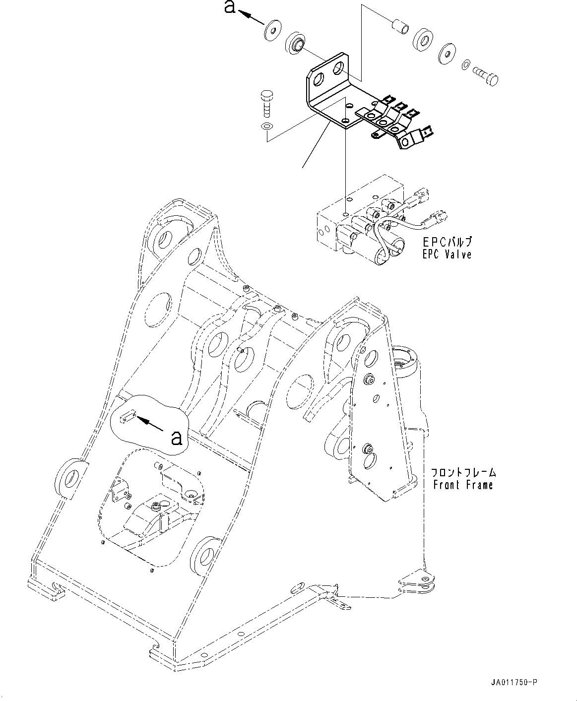 Схема запчастей Komatsu WA270-7 - ГИДРАВЛ МАСЛОПРОВОДЯЩАЯ ЛИНИЯ, КЛАПАН EPC КРЕПЛЕНИЕIG (№8-) ГИДРАВЛ МАСЛОПРОВОДЯЩАЯ ЛИНИЯ, С 3-Х СЕКЦ. КОНТР. КЛАПАНОМ, ECSS