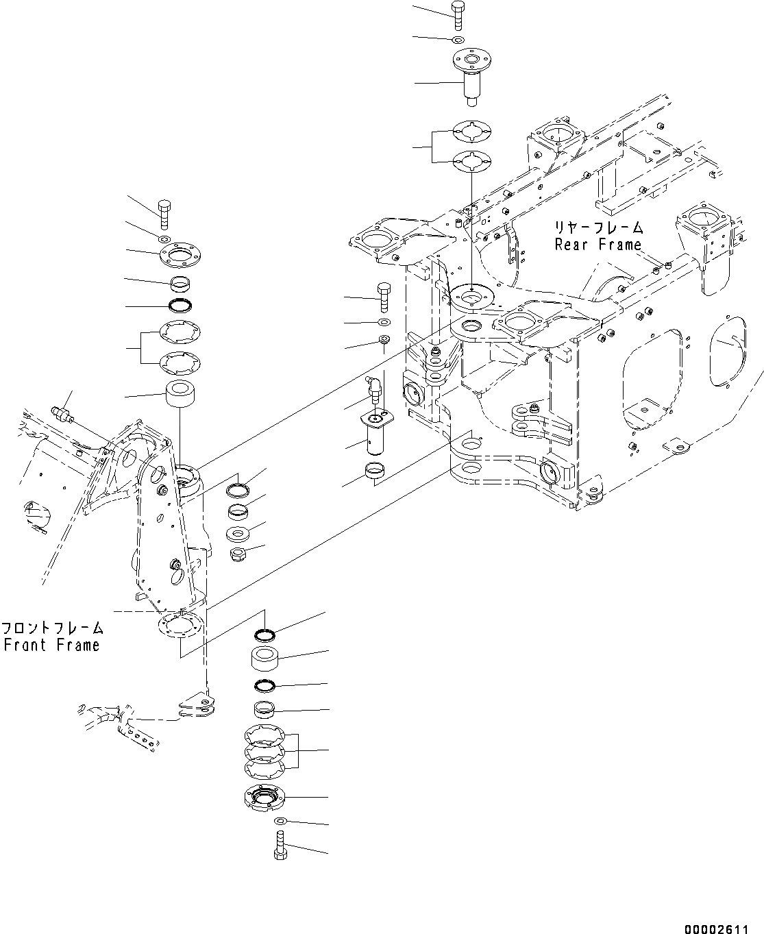 Схема запчастей Komatsu WA270-7 - ПАЛЕЦ(№8-) HINGE ПАЛЕЦ