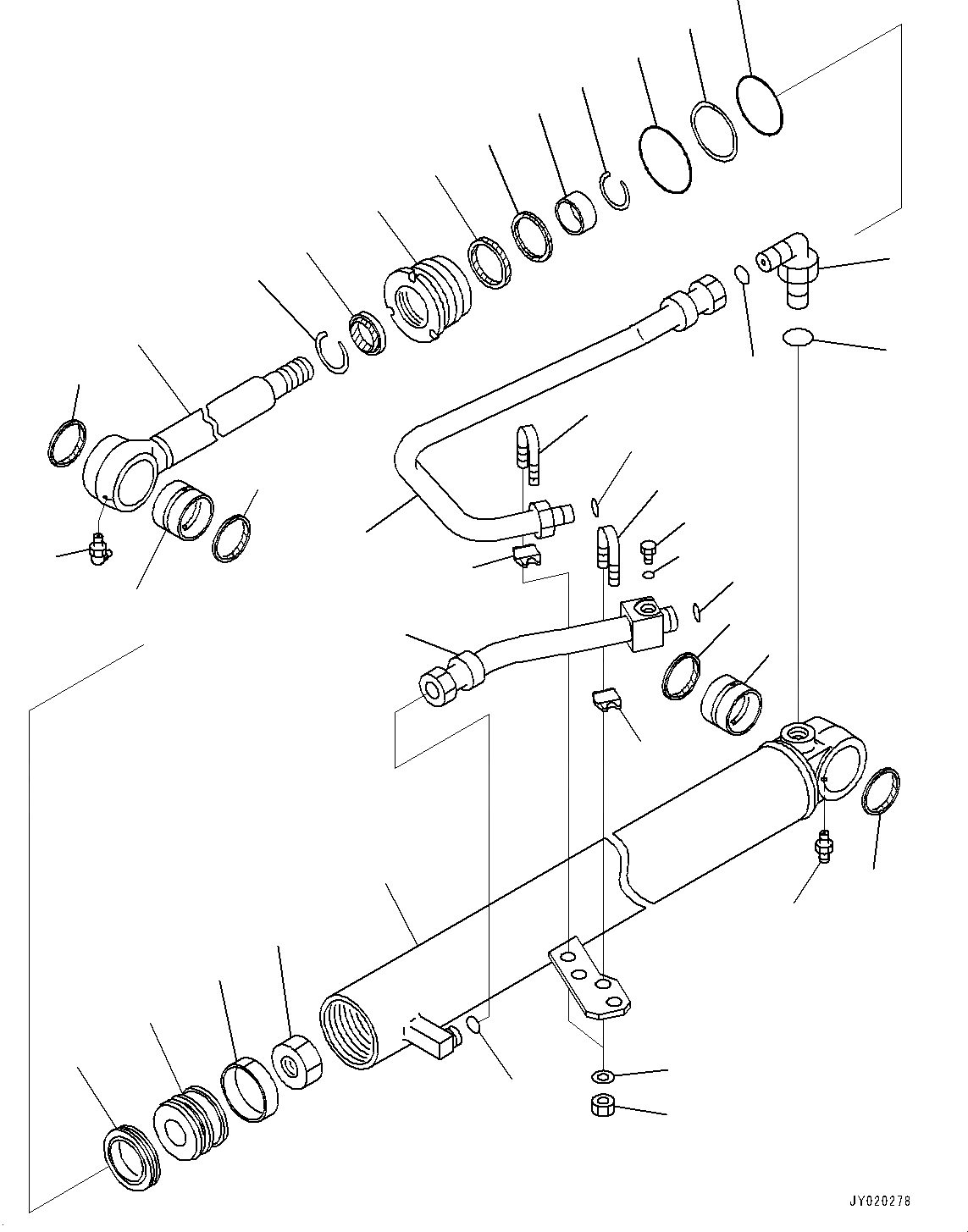 Схема запчастей Komatsu WA270-7 - ЦИЛИНДР РУЛЕВ. УПР-Я, ЛЕВ. (№8-) ЦИЛИНДР РУЛЕВ. УПР-Я