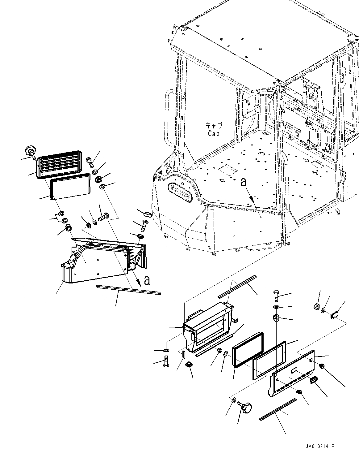 Схема запчастей Komatsu WA270-7 - КАБИНА ROPS, КОНДИЦ. ВОЗДУХА FRESH ВОЗД. ФИЛЬТР. (№8-) КАБИНА ROPS