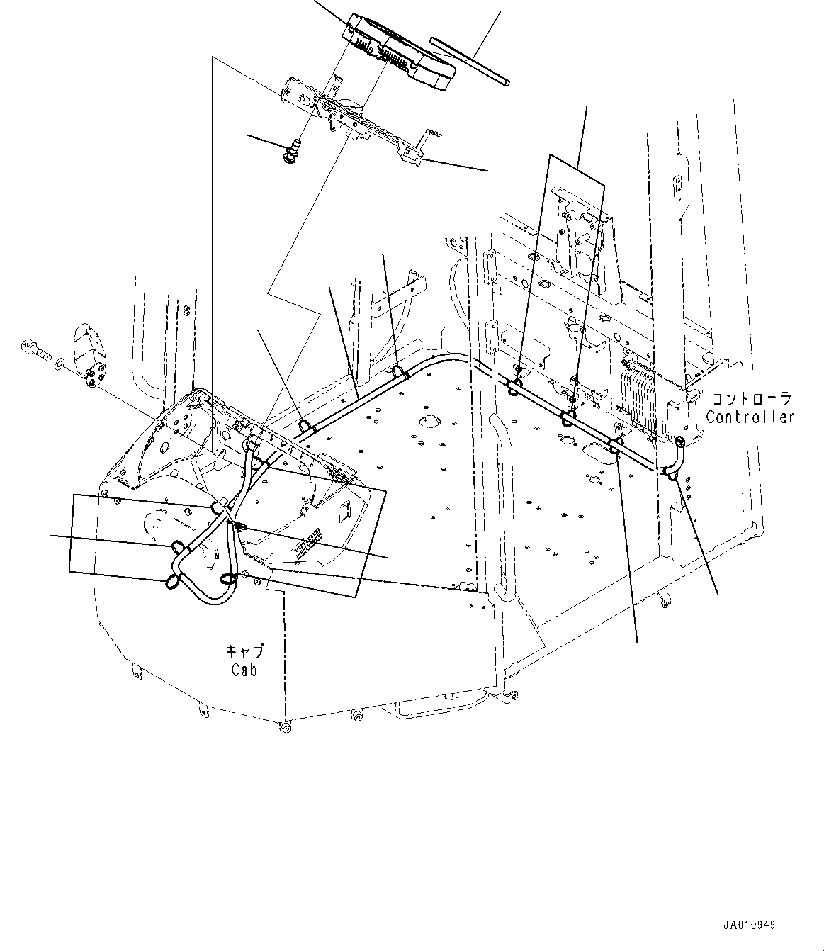 Схема запчастей Komatsu WA270-7 - КАБИНА ROPS, ОСНОВН. МОНИТОР (№8-) КАБИНА ROPS