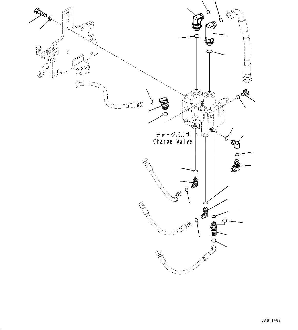 Схема запчастей Komatsu WA270-7 - УПРАВЛ-Е ТОРМОЗОМ, СОЕДИНИТЕЛЬН. ЧАСТИ (№8-) УПРАВЛ-Е ТОРМОЗОМ