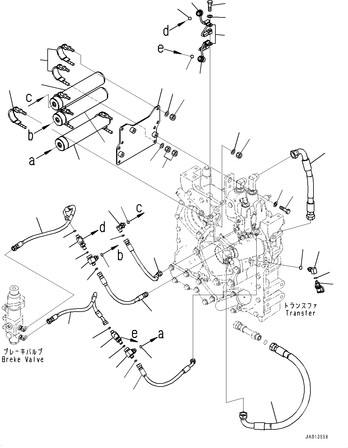 Схема запчастей Komatsu WA270-7 - УПРАВЛ-Е ТОРМОЗОМ, АККУМУЛЯТОР (№8-) УПРАВЛ-Е ТОРМОЗОМ