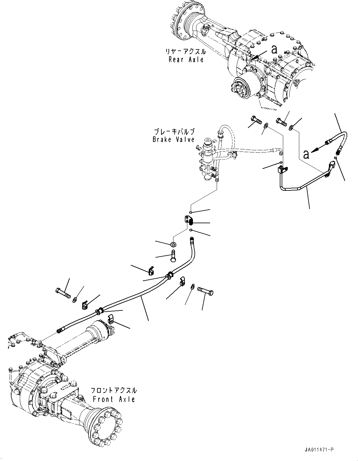 Схема запчастей Komatsu WA270-7 - УПРАВЛ-Е ТОРМОЗОМ, ТРУБЫ (/) (№8-) УПРАВЛ-Е ТОРМОЗОМ
