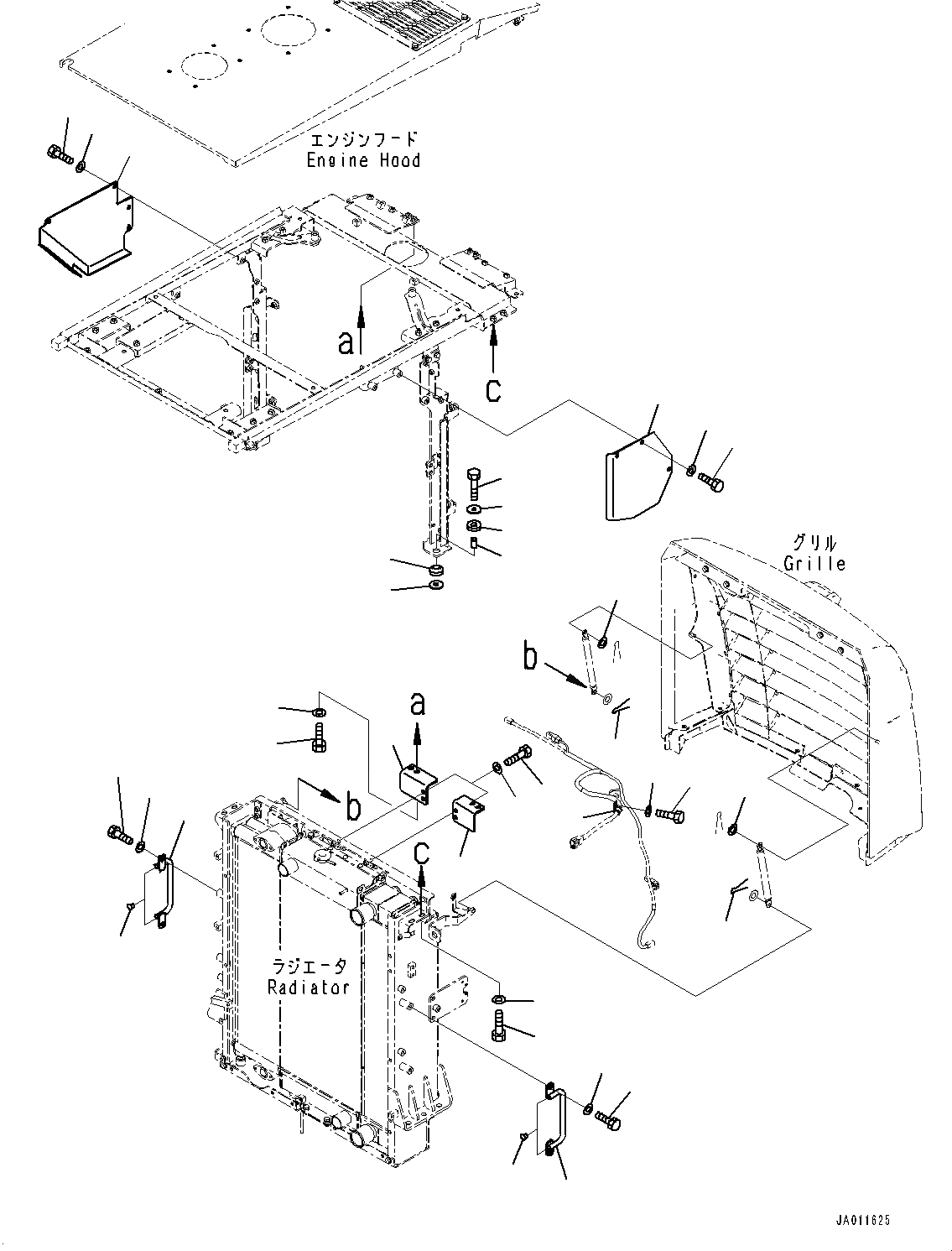 Схема запчастей Komatsu WA270-7 - КАПОТ, КРЕПЛЕНИЕ (/) (№8-) КАПОТ, С УДЛИНН. ВПУСК ВОЗДУХА, КРЫШКА ТИП, ПОЛН. КРЫЛО