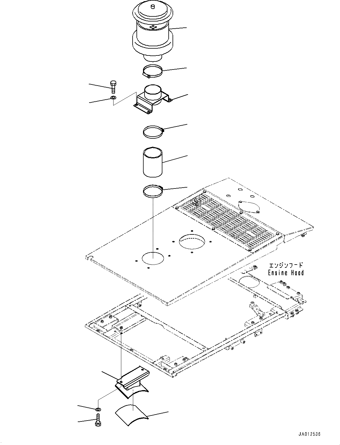 Схема запчастей Komatsu WA270-7 - КАПОТ, УДЛИНН. ВПУСК ВОЗДУХА (№8-) КАПОТ, С УДЛИНН. ВПУСК ВОЗДУХА, ПРЕФИЛЬТР TURBO ТИП, ЗАДН. ПОЛН. КРЫЛО