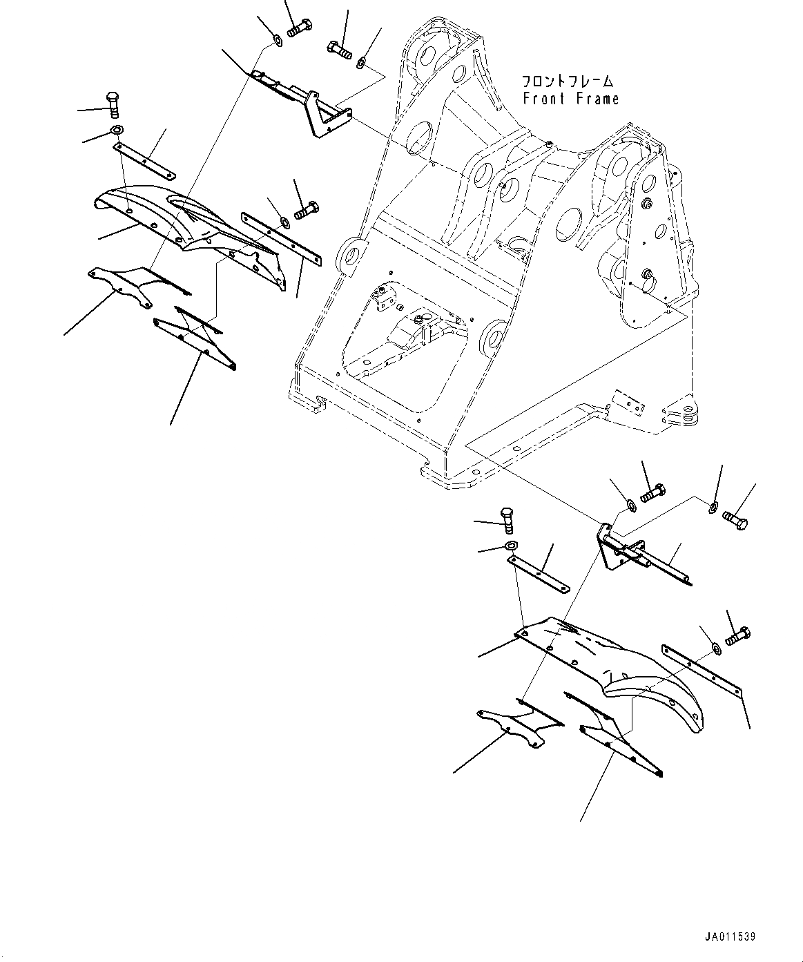 Схема запчастей Komatsu WA270-7 - ПЕРЕДН. КРЫЛО (№8-) ПЕРЕДН. КРЫЛО, БЕЗ КРЫЛО