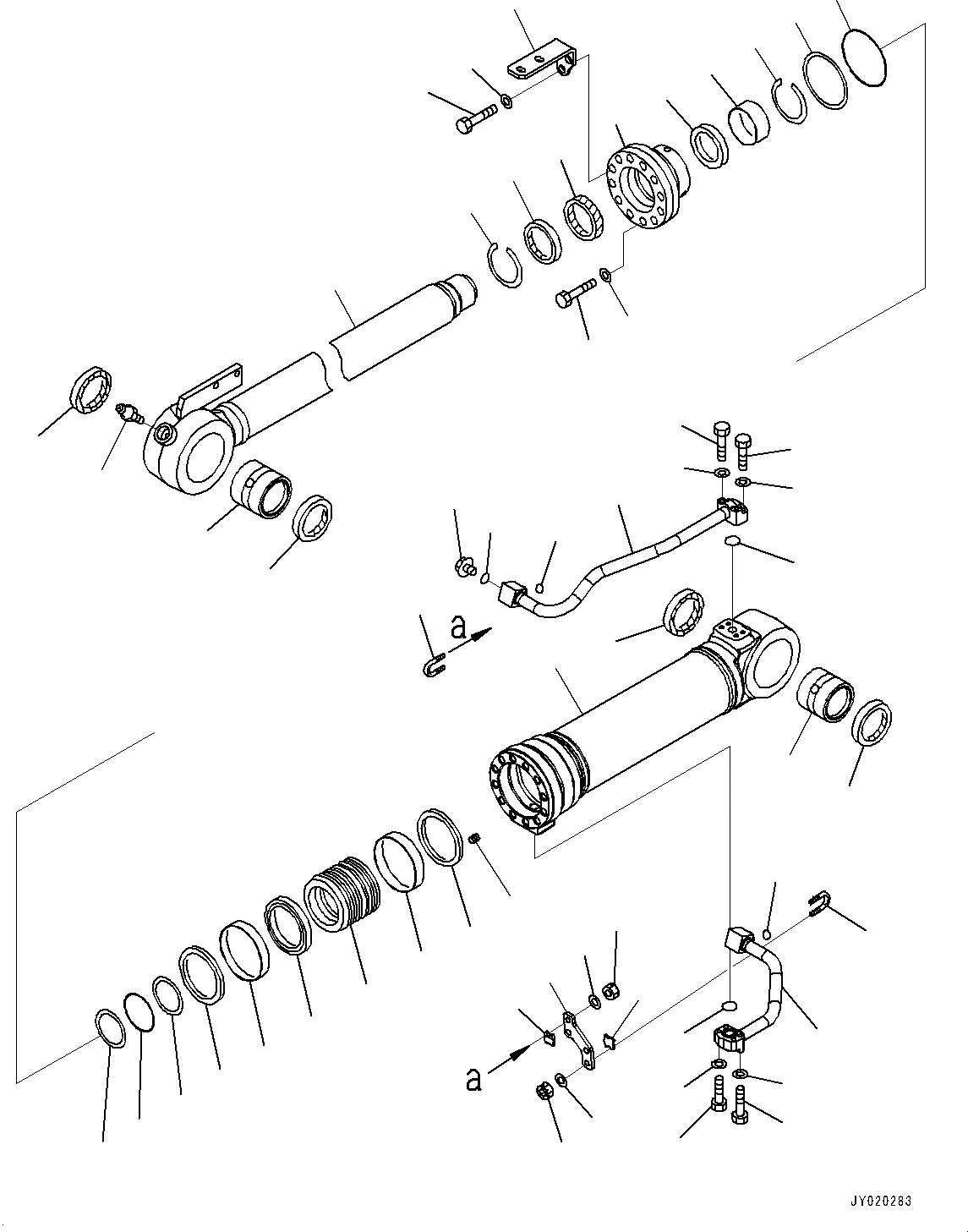 Схема запчастей Komatsu WA270-7 - ЦИЛИНДР КОВША, ВНУТР. ЧАСТИ (№8-) ЦИЛИНДР КОВША
