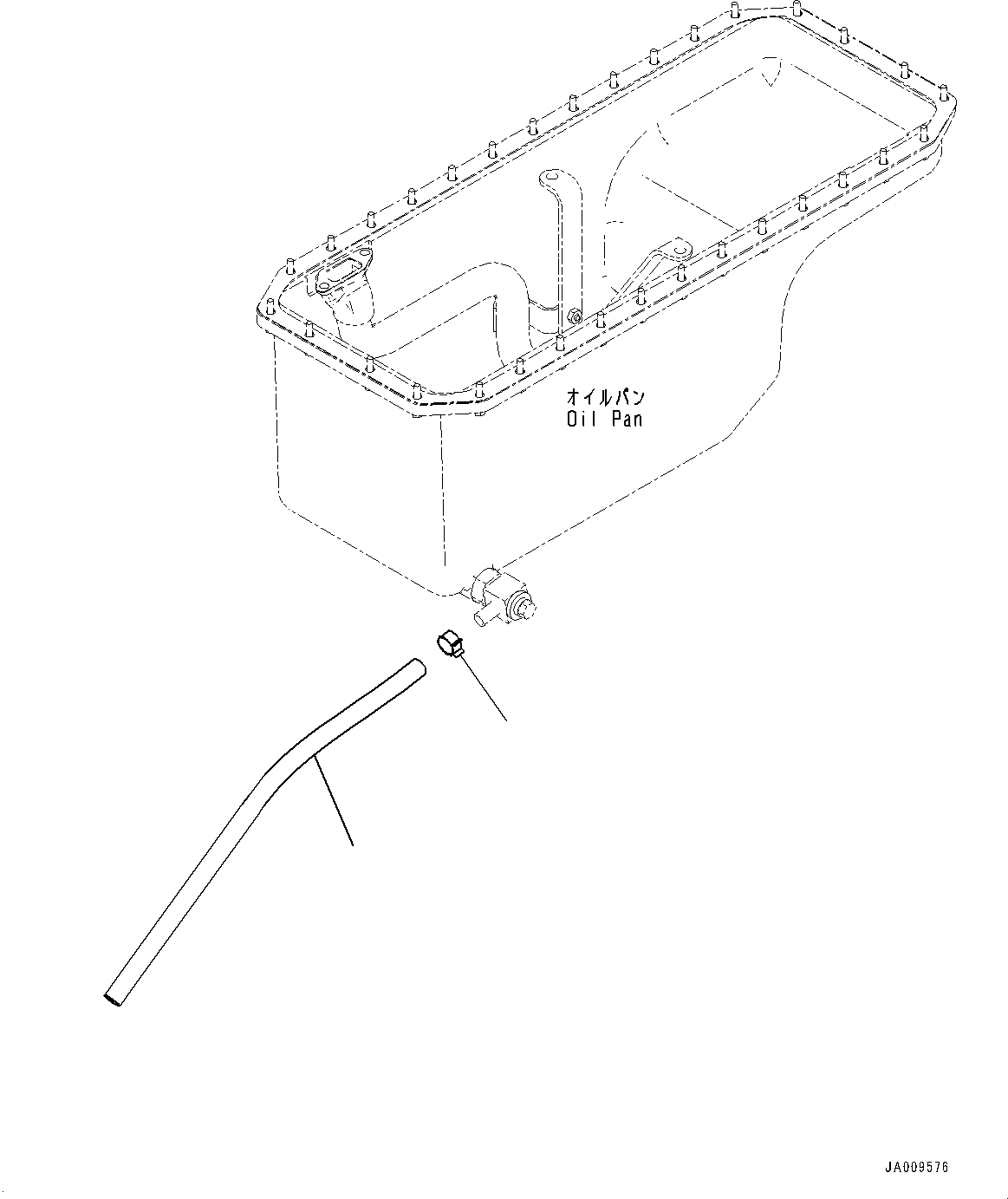 Схема запчастей Komatsu D61EXI-23 - ПОДДОН ДВИГ-ЛЯ ДРЕНАЖН. ТРУБЫ (№-) ПОДДОН ДВИГ-ЛЯ ДРЕНАЖН. ТРУБЫ