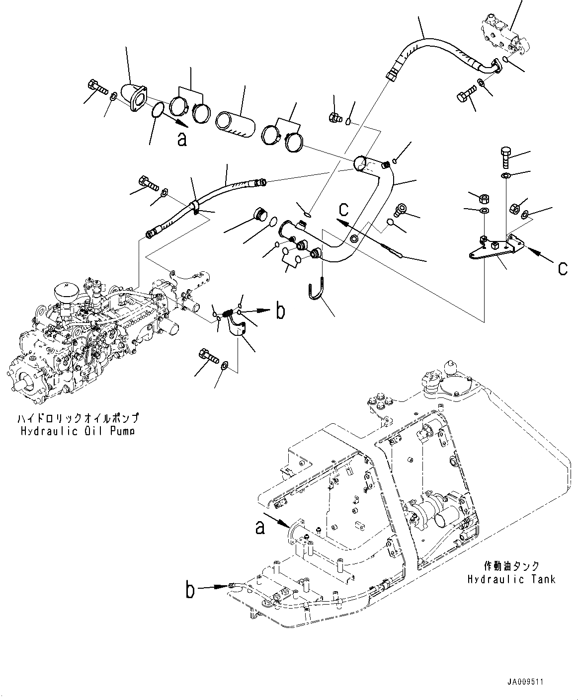 Схема запчастей Komatsu D61EXI-23 - ГИДР. БАК. ДРЕНАЖН. ТРУБЫ (№-) ГИДР. БАК. ДРЕНАЖН. ТРУБЫ