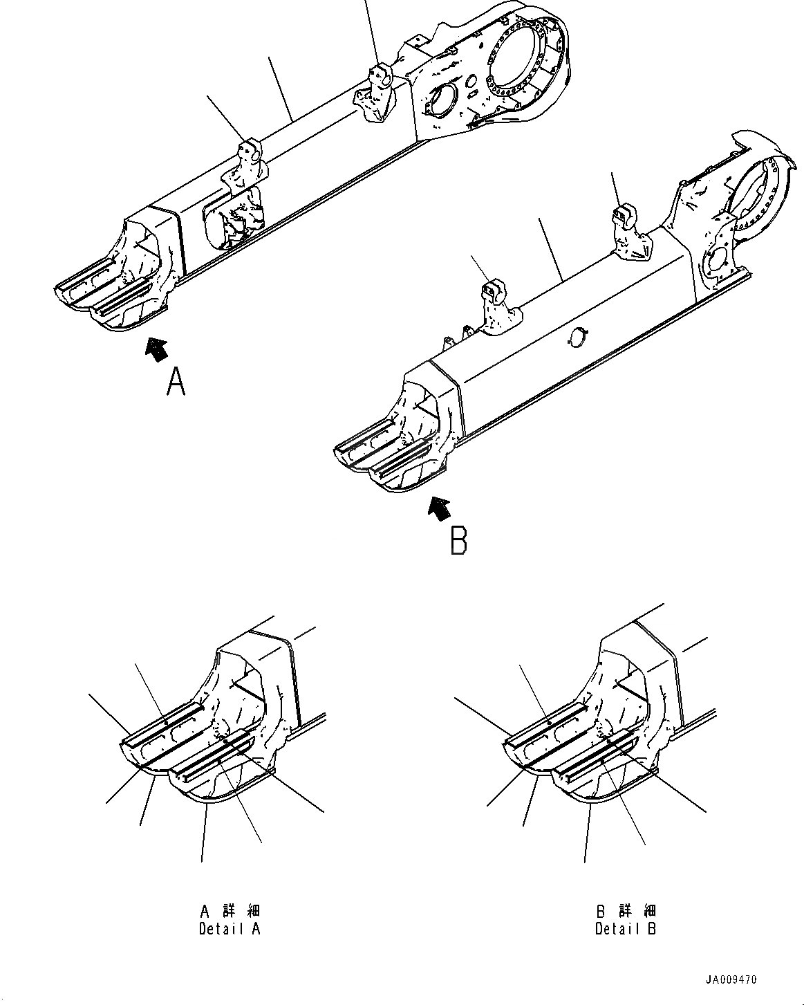 Схема запчастей Komatsu D61EXI-23 - ГУСЕНИЧНАЯ РАМА (№-) ГУСЕНИЧНАЯ РАМА