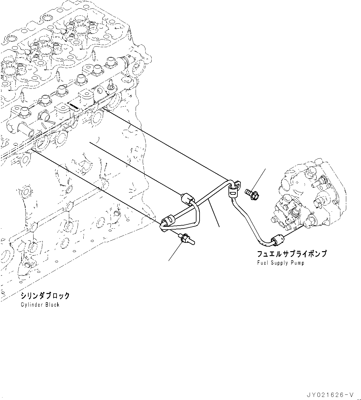Схема запчастей Komatsu SAA6D107E-2G - ТОПЛИВОПРОВОД. (№-) ТОПЛИВОПРОВОД.