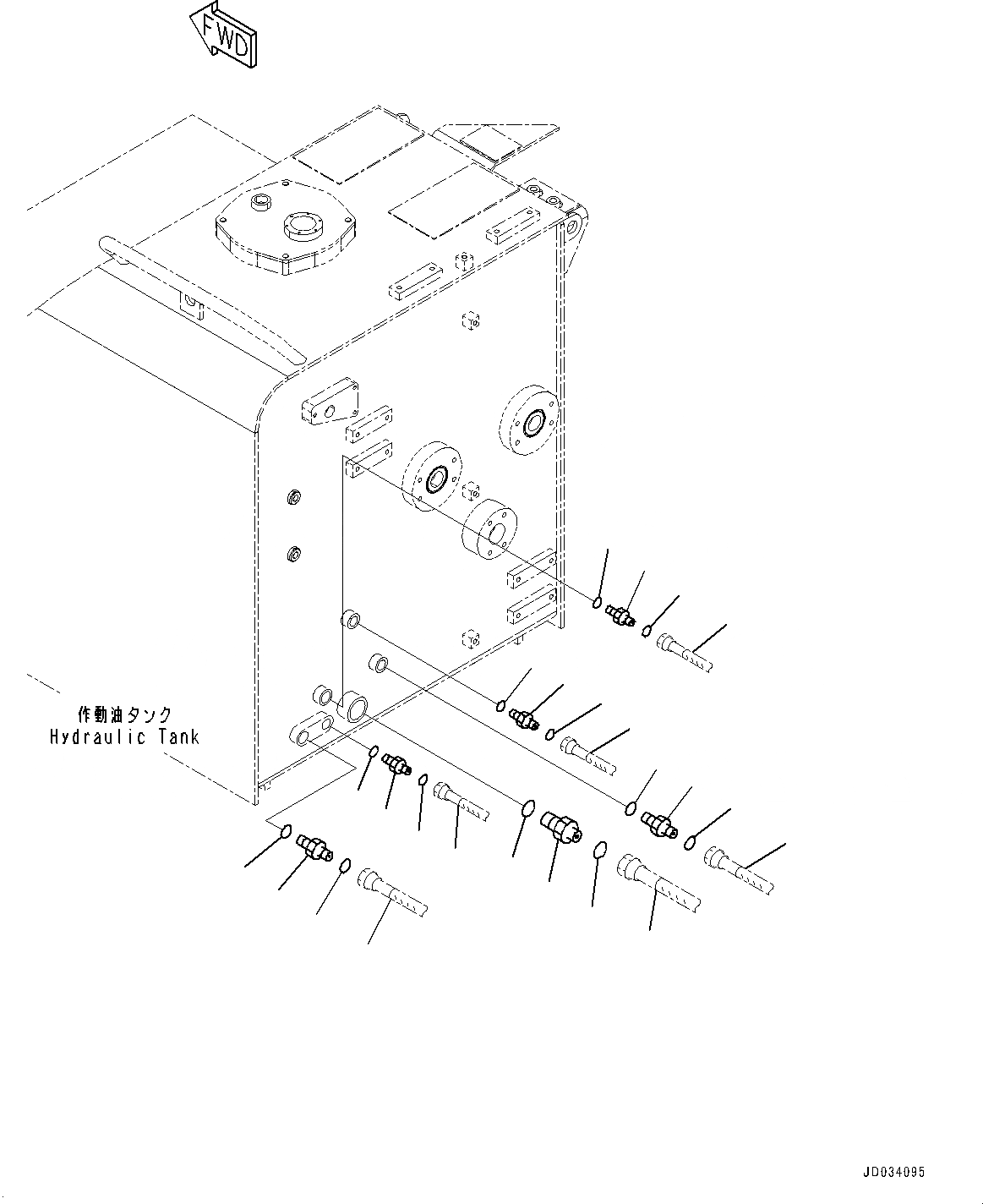 Схема запчастей Komatsu PC850SE-8R1 - ГИДР. БАК., ДРЕНАЖН. PORT (№7-) ГИДР. БАК., КРЫШКА МАСЛОНАЛИВНОГО ПАТРУБКА БЛОКИРОВКА И КРЫШКИБЛОКИР.