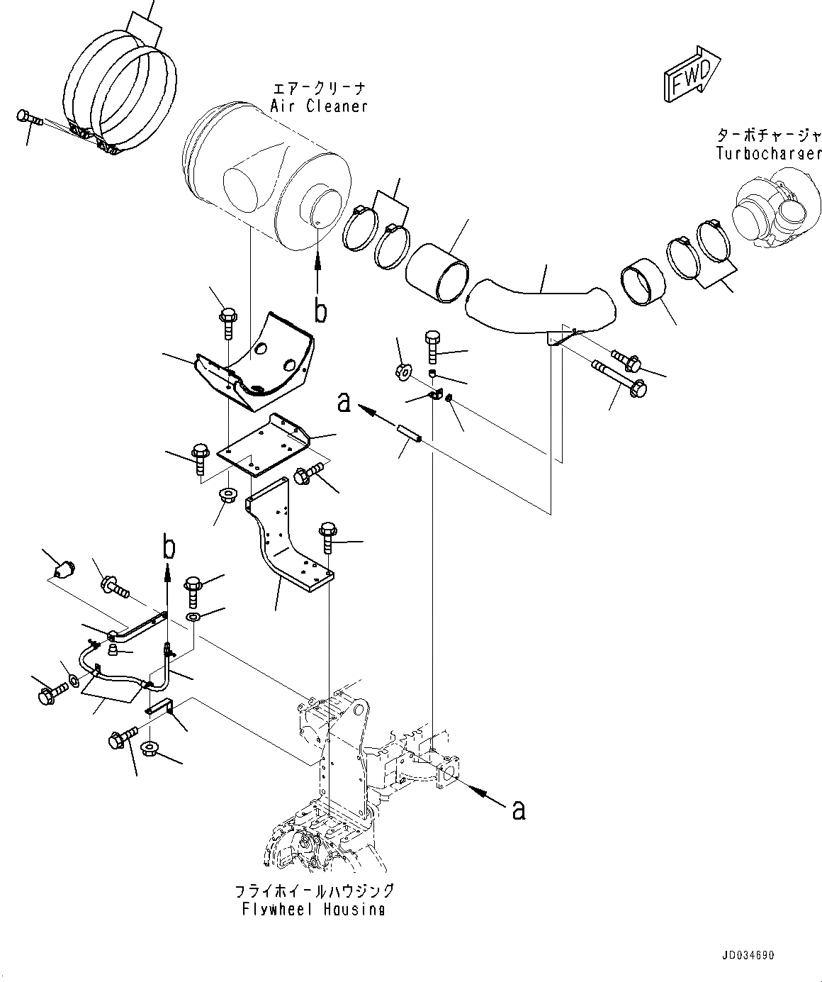 Схема запчастей Komatsu SAA6D140E-5RF - ВОЗДУХООЧИСТИТЕЛЬ КРЕПЛЕНИЕ И СОЕДИН-Я ВОЗД. ТРУБОК, ВОЗДУХООЧИСТИТЕЛЬ КОМПОНЕНТЫ (№8-) ВОЗДУХООЧИСТИТЕЛЬ КРЕПЛЕНИЕ И СОЕДИН-Я ВОЗД. ТРУБОК