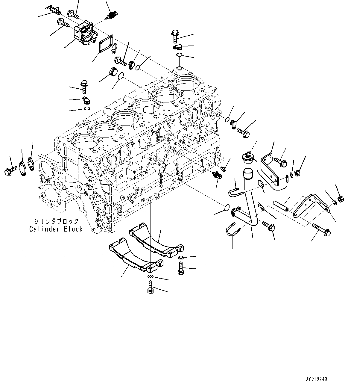 Схема запчастей Komatsu SAA6D140E-5RF - ЭЛЕМЕНТЫ БЛОКА ЦИЛИНДРОВ (№8-) ЭЛЕМЕНТЫ БЛОКА ЦИЛИНДРОВ