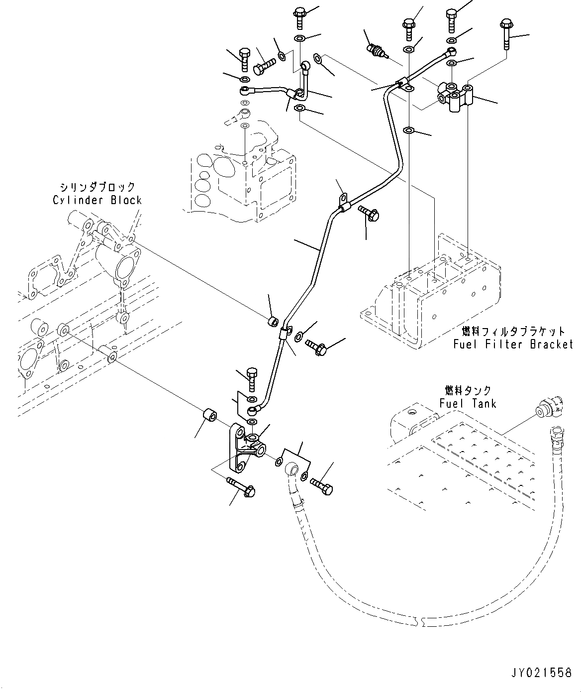 Схема запчастей Komatsu SAA6D140E-5RF - ВОЗВРАТ ТОПЛИВА (№8-) ВОЗВРАТ ТОПЛИВА