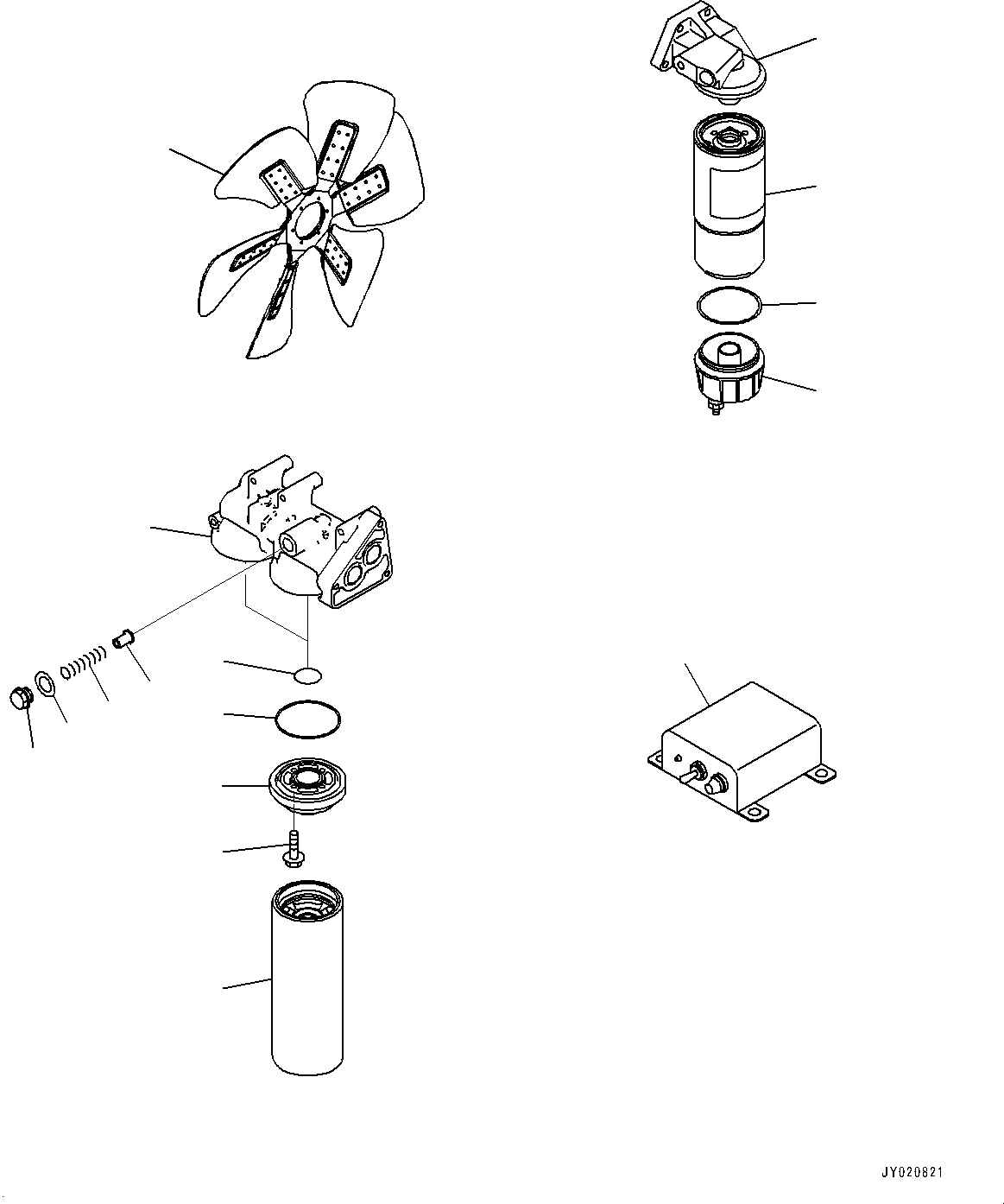 Схема запчастей Komatsu SAA6D140E-5RF - ВЕНТИЛЯТОР ОХЛАЖДЕНИЯ И ФИЛЬТР. (№8-) ВЕНТИЛЯТОР ОХЛАЖДЕНИЯ И ФИЛЬТР.