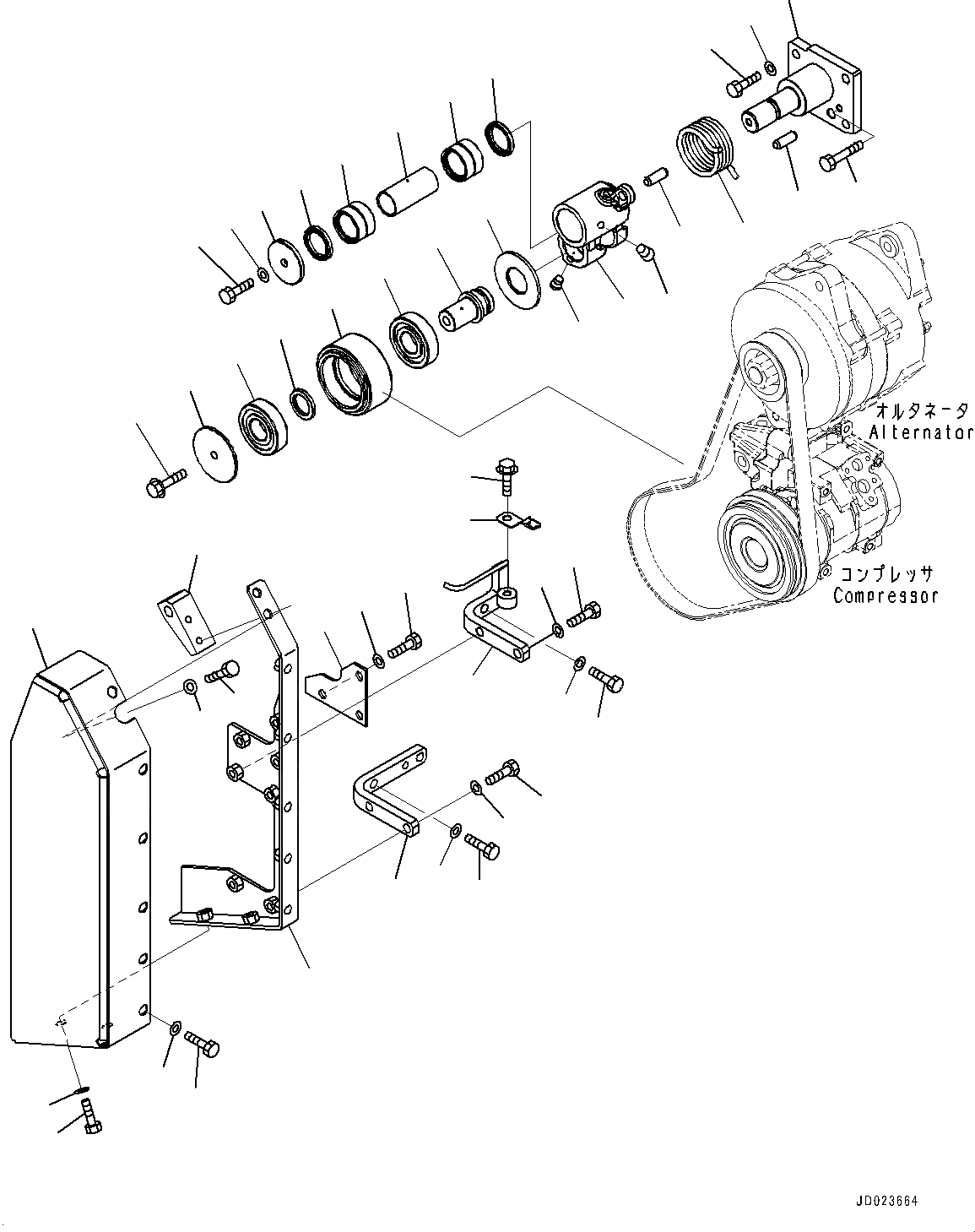 Схема запчастей Komatsu SAA6D170E-5BR - ГЕНЕРАТОР, НАТЯЖЕНИЕ РЕМНЯ И БЕЗОПАСН. ДАТЧИК (№8-) ГЕНЕРАТОР, 9AMP