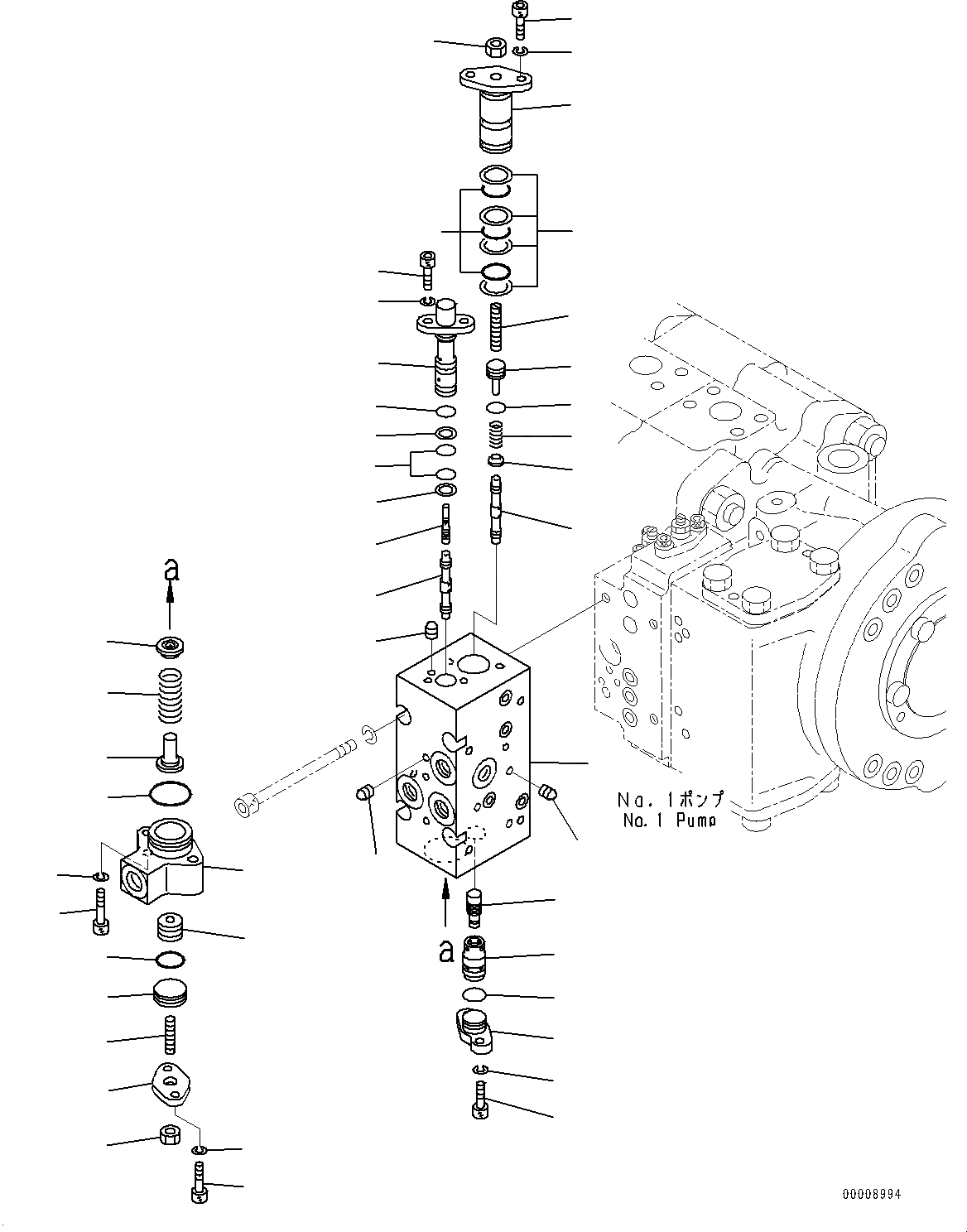Схема запчастей Komatsu PC600-8R1 - ПОРШЕНЬ НАСОС, ВНУТР. ЧАСТИ, NO. НАСОС (/) (№7-) ПОРШЕНЬ НАСОС