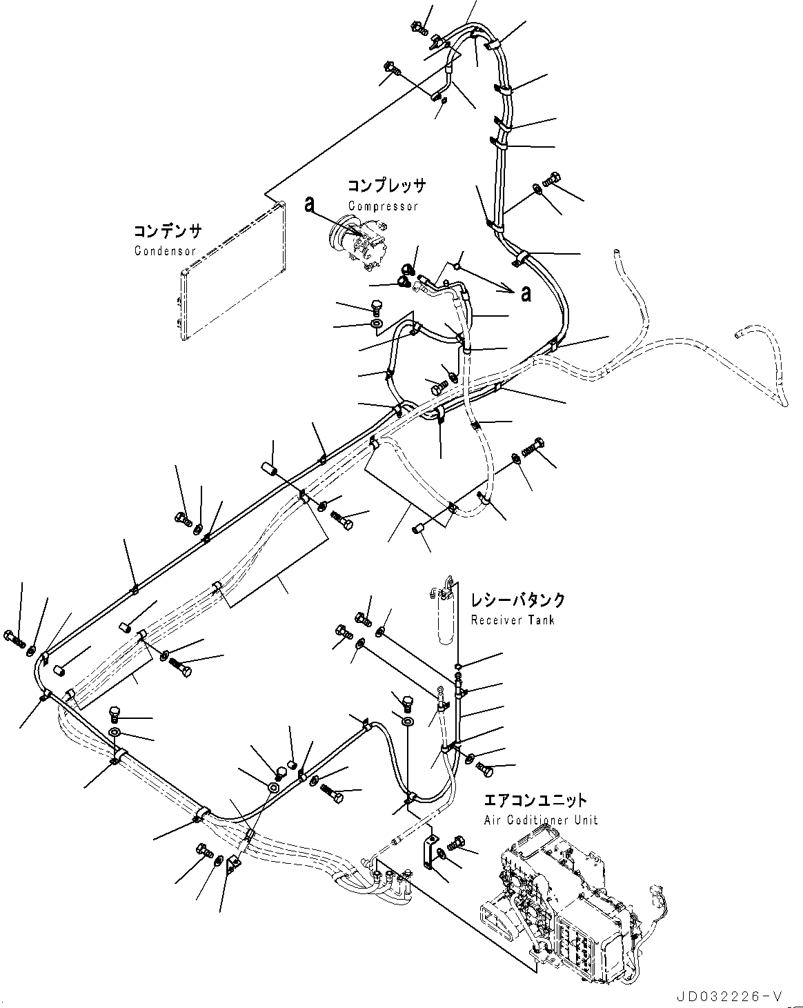 Схема запчастей Komatsu PC600-8R1 - КОНДИЦ. ВОЗДУХА, ТРУБЫ (№7-) КОНДИЦ. ВОЗДУХА