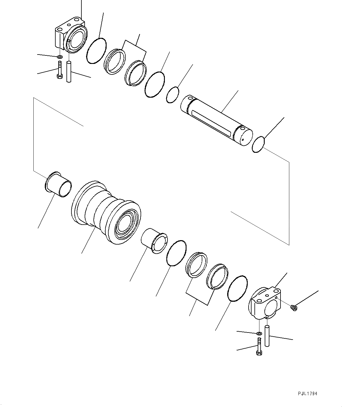 Схема запчастей Komatsu PC600-8R1 - ГУСЕНИЧНАЯ РАМА, ОПОРНЫЙ КАТОК, ЛЕВ. (№7-) ГУСЕНИЧНАЯ РАМА, ЗАЩИТА ОПОРНЫХ КАТКОВ