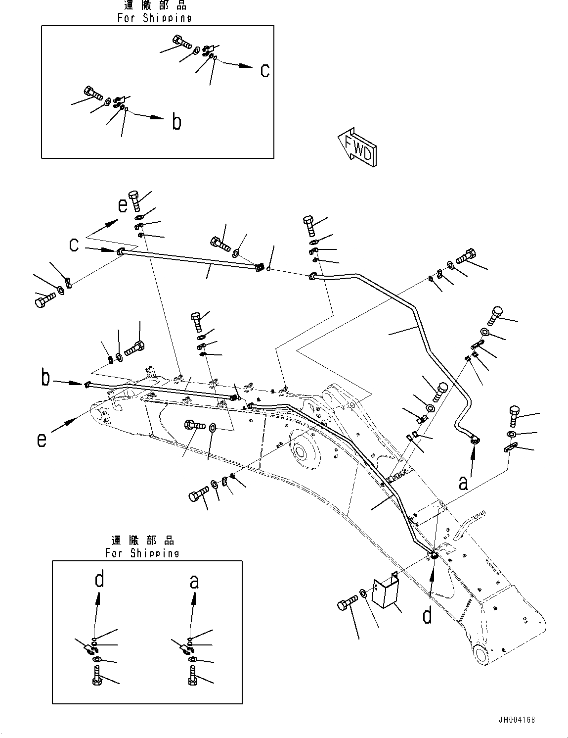 Схема запчастей Komatsu PC700LC-8R - СТРЕЛА, ЦИЛИНДР КОВША ТРУБЫ (№7-) СТРЕЛА, MM