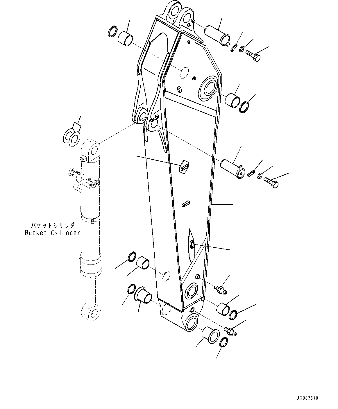 Схема запчастей Komatsu PC700LC-8R - РУКОЯТЬ, РУКОЯТЬ И ПАЛЕЦ (№7-) РУКОЯТЬ, MM, -НАВЕСН. ОБОРУД