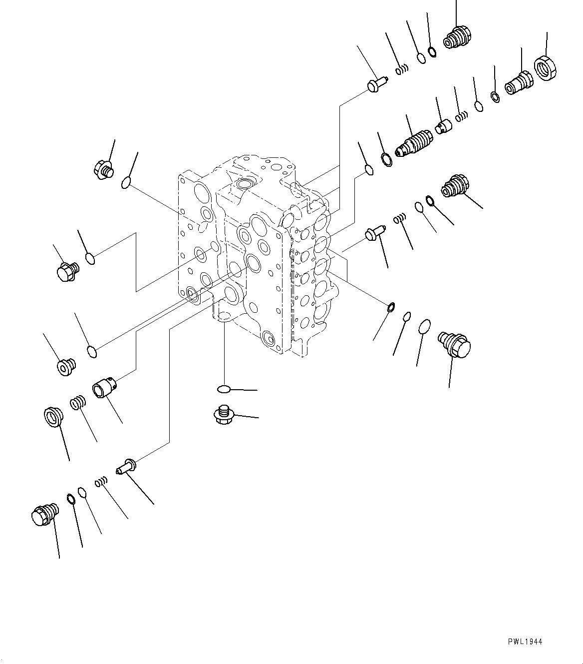 Схема запчастей Komatsu PC600LC-8R1 - УПРАВЛЯЮЩ. КЛАПАН, 9-СЕКЦИОНН. (8/8) (№7-) УПРАВЛЯЮЩ. КЛАПАН