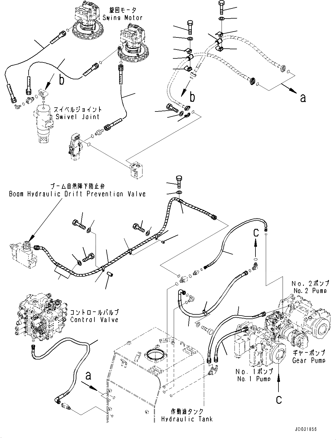 Схема запчастей Komatsu PC600LC-8R1 - ДРЕНАЖН. ТРУБЫ (№7-) ДРЕНАЖН. ТРУБЫ, ДЛЯ ПРЯМАЯ ЛОПАТА CONFIGURATION