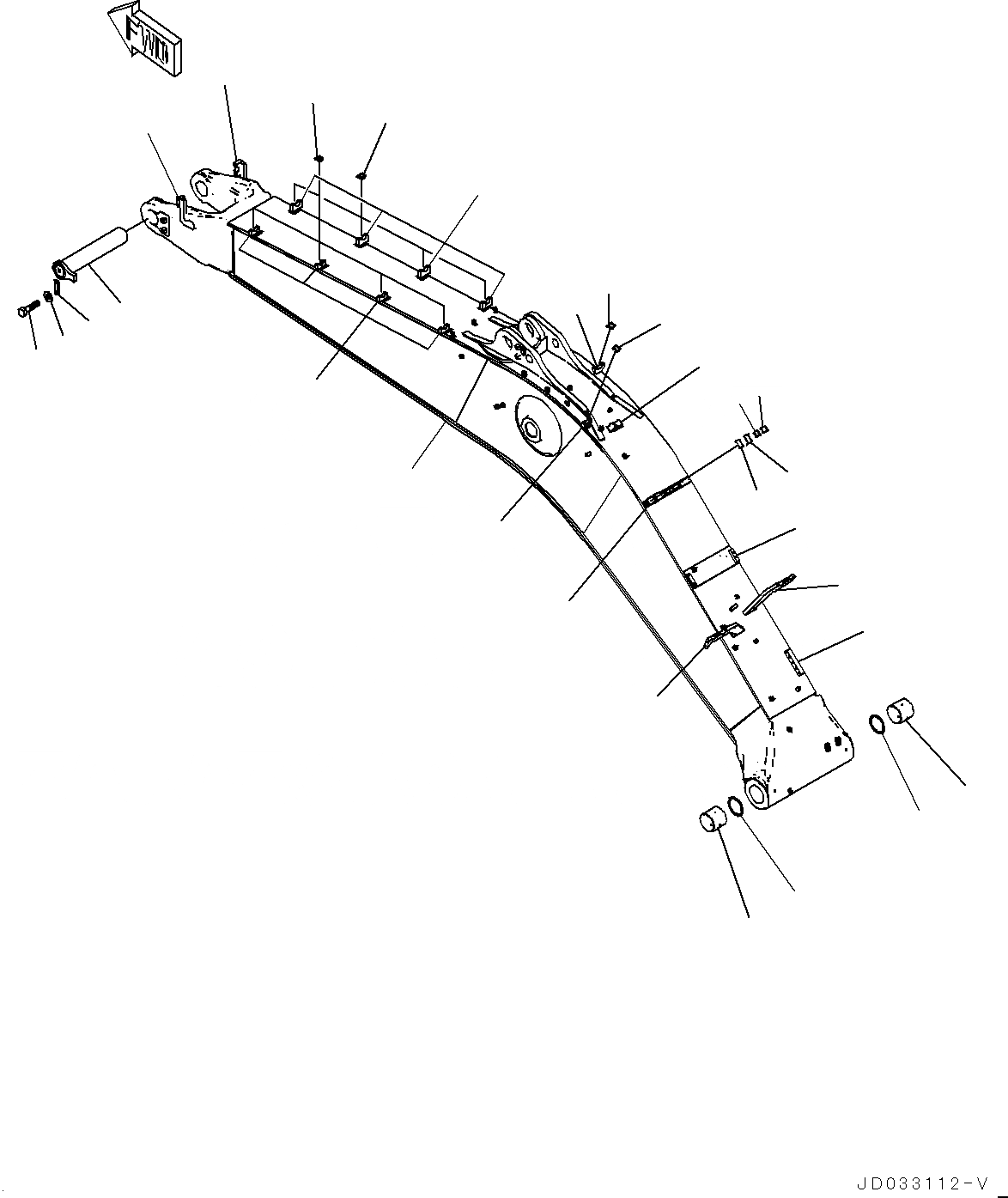 Схема запчастей Komatsu PC600LC-8R1 - СТРЕЛА, СТРЕЛА И ВЕРХН. ПАЛЕЦ (№7-) СТРЕЛА, 7MM, УСИЛ. ТИП