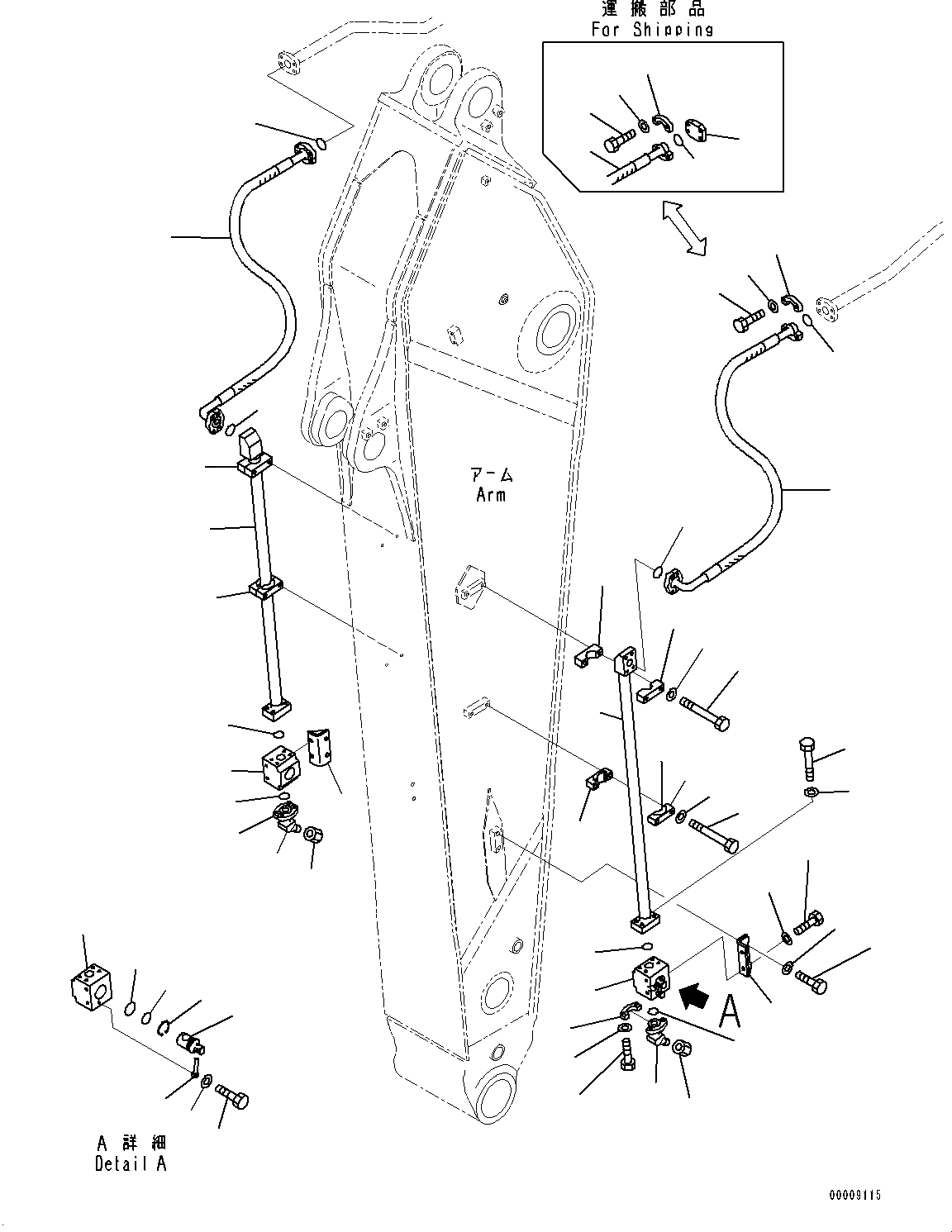 Схема запчастей Komatsu PC600LC-8R1 - РУКОЯТЬ, ДОПОЛН. ГИДРОЛИНИЯ (№7-) РУКОЯТЬ, MM, УСИЛ. ТИП, -НАВЕСН. ОБОРУД