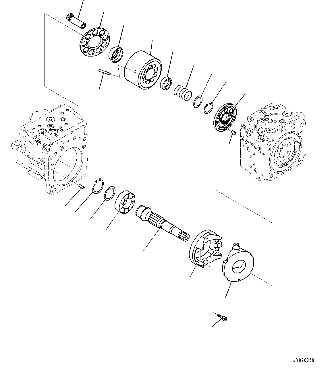 Схема запчастей Komatsu HB215LC-1M0 - КОМПОНЕНТЫ ДВИГАТЕЛЯ, ПОРШЕНЬ НАСОС (7/) (№-) КОМПОНЕНТЫ ДВИГАТЕЛЯ