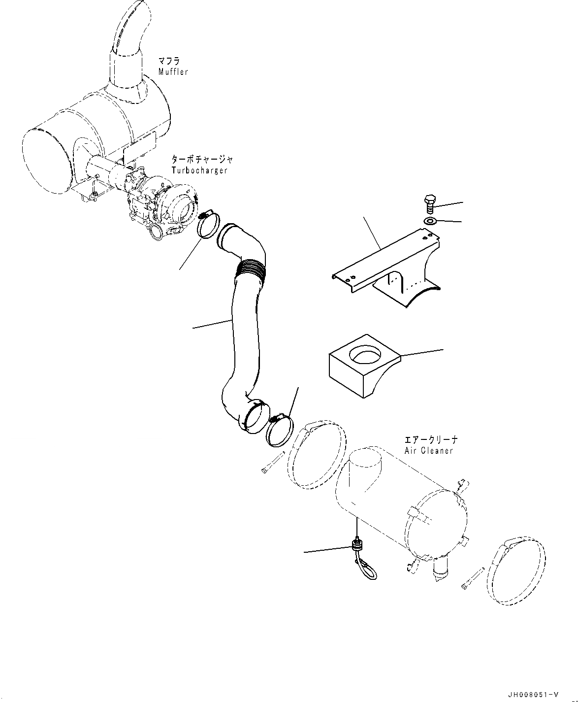 Схема запчастей Komatsu HB215LC-1M0 - ВПУСК ВОЗДУХА СОЕДИН-Е, ВОЗДУХООЧИСТИТЕЛЬ КОМПОНЕНТЫ (№-) ВПУСК ВОЗДУХА СОЕДИН-Е