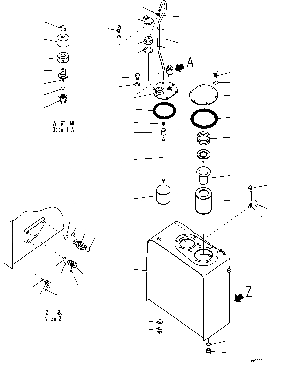 Схема запчастей Komatsu HB215LC-1M0 - ГИДР. БАК. (№-) ГИДР. БАК., -ДОПОЛН. АКТУАТОР ТРУБЫ, АККУМУЛЯТОР, PROVISION ДЛЯ БЫСТРОСЪЕМН. МЕХ-М